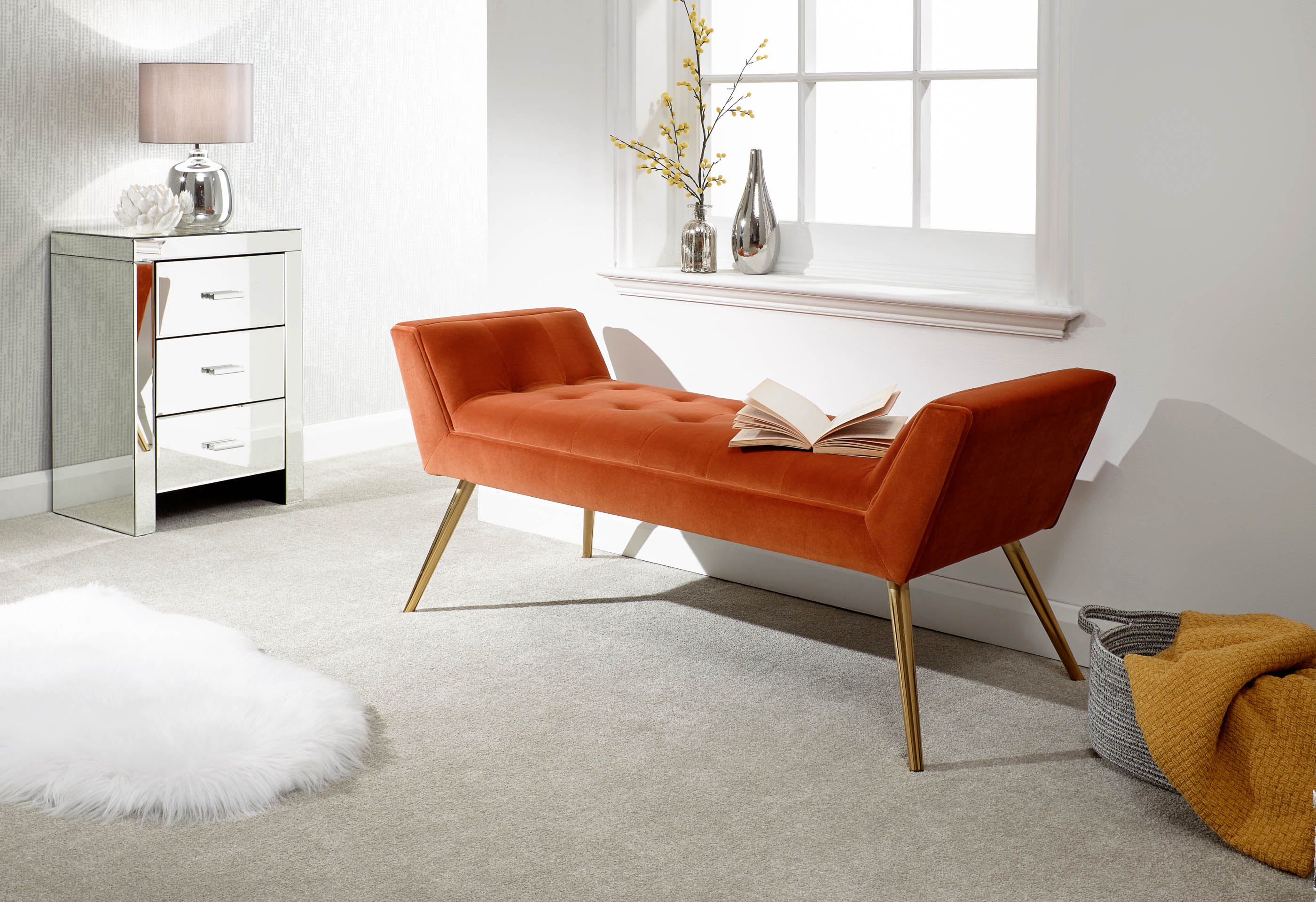 GFW Window Seat Turin Window Seat Russet - GFW Bed Kings