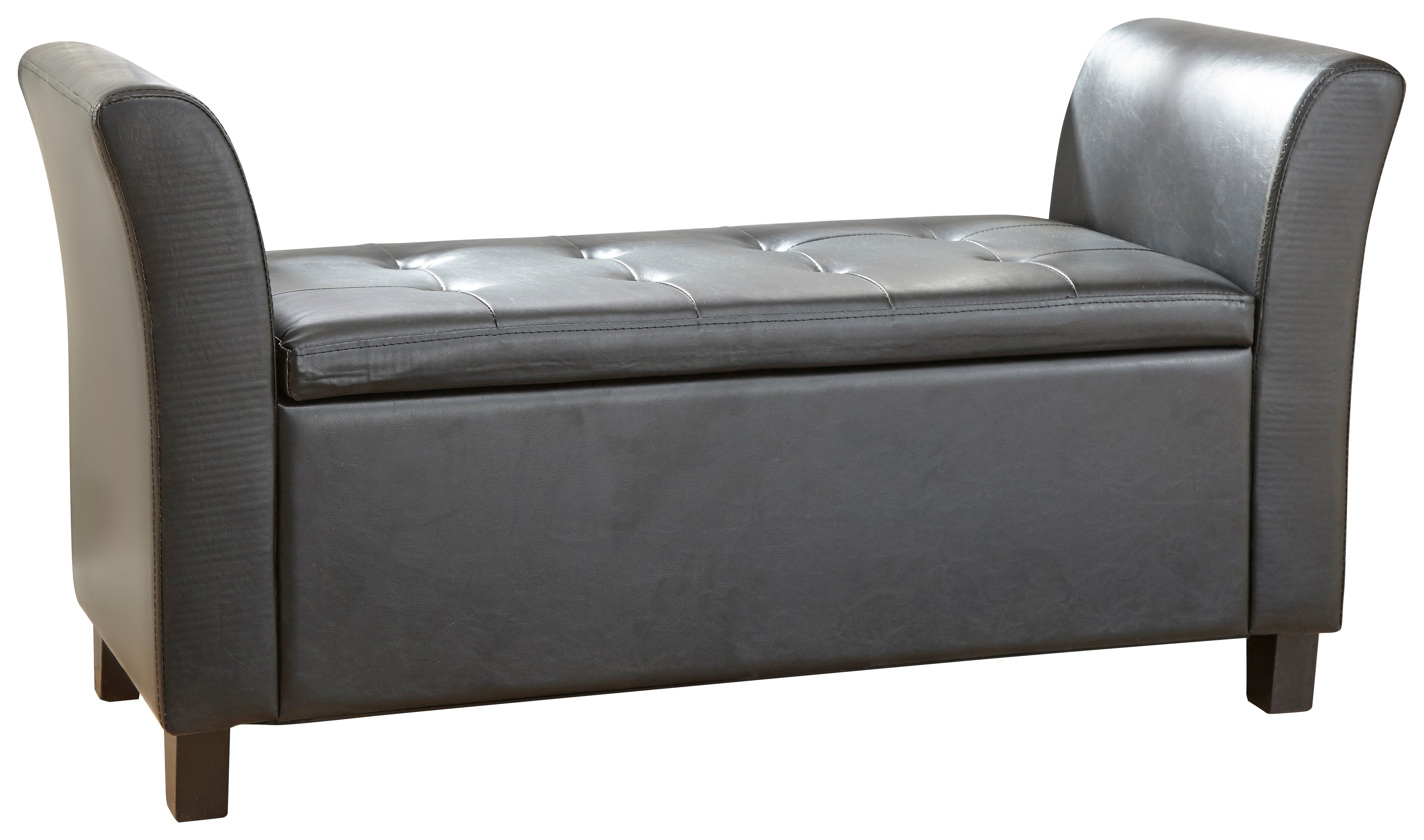 GFW Window Seat Verona Window Seat Black Pu Bed Kings