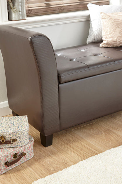 GFW Window Seat Verona Window Seat Brown Pu Bed Kings
