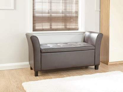 GFW Window Seat Verona Window Seat Brown Pu Bed Kings