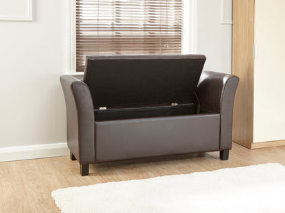 GFW Window Seat Verona Window Seat Brown Pu Bed Kings