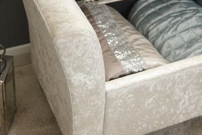GFW Window Seat Verona Window Seat Oyster Crushed Velvet Bed Kings