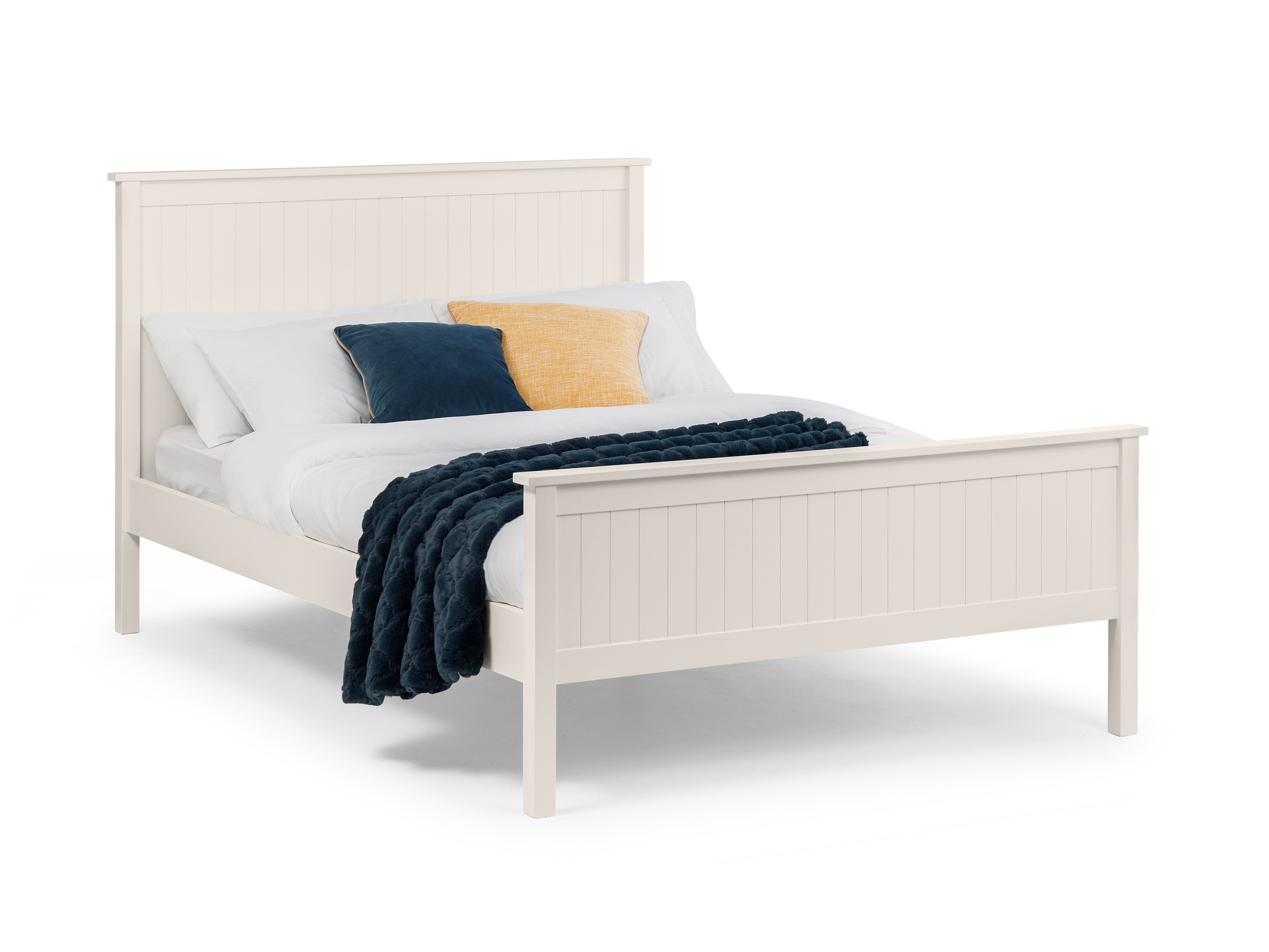 Maine Wooden Bed - Surf White