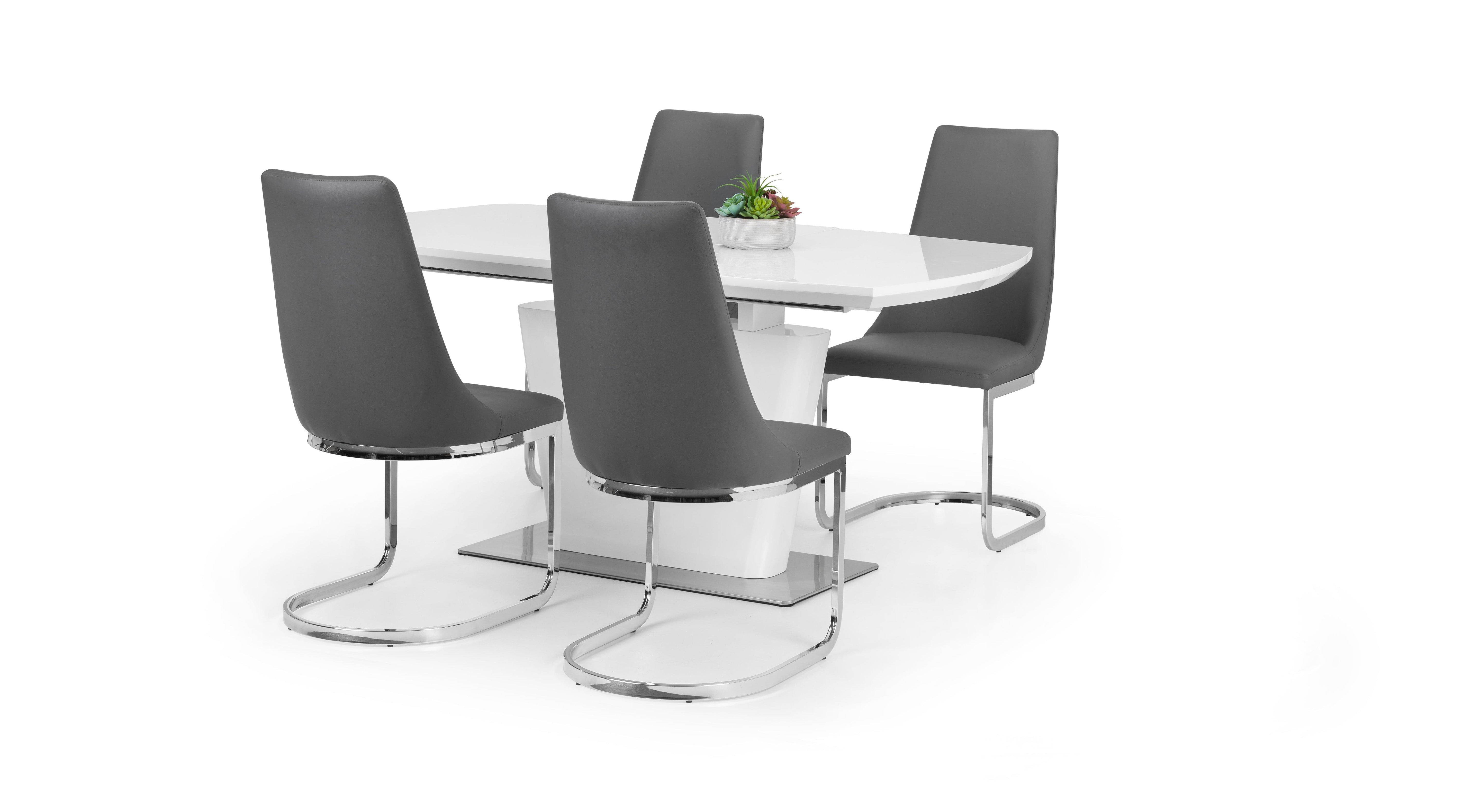 Como High Gloss Extending Table - White