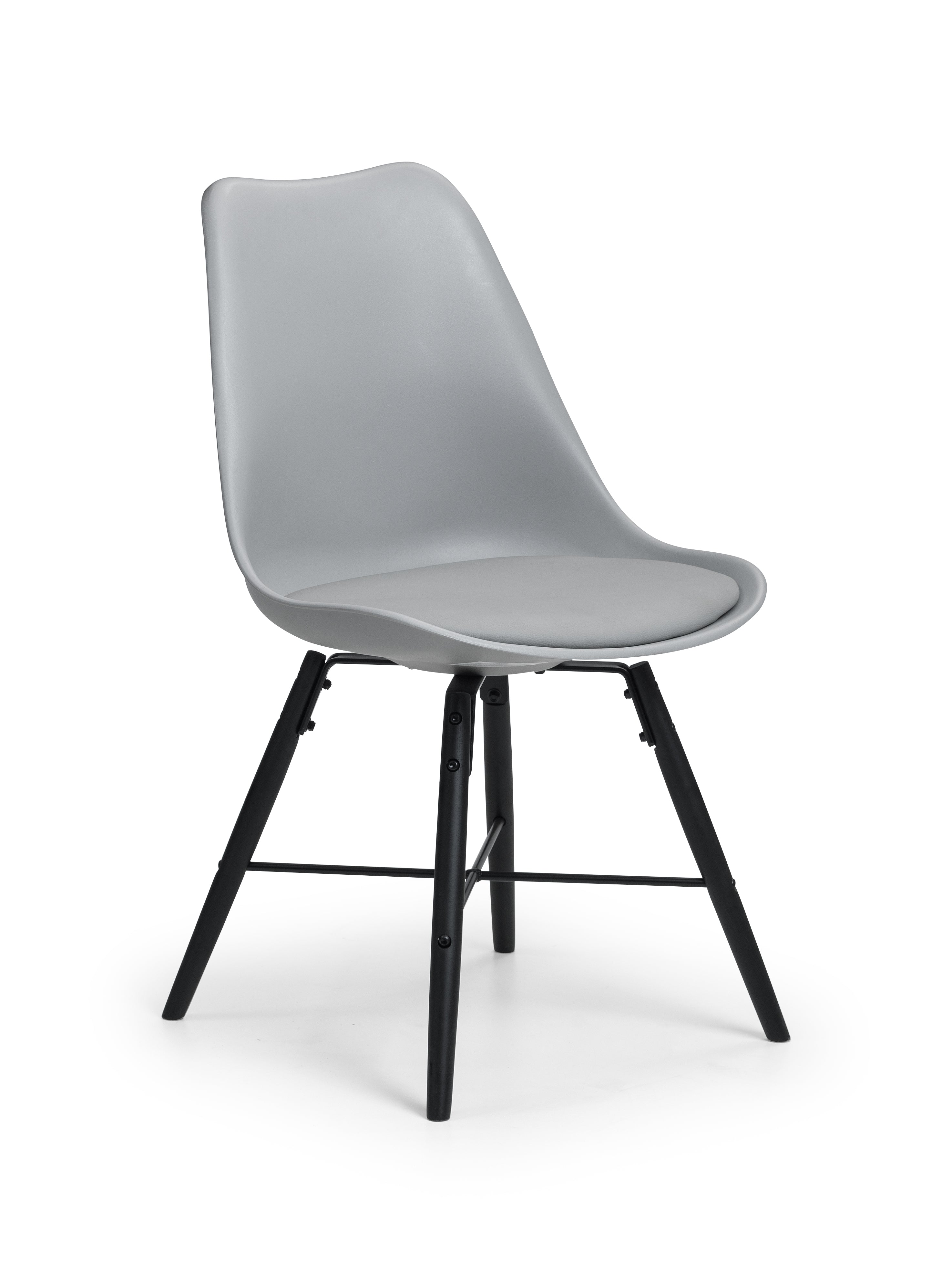 Kari Dining Chairs - Grey Seat & Black Legs (Set Of 2)