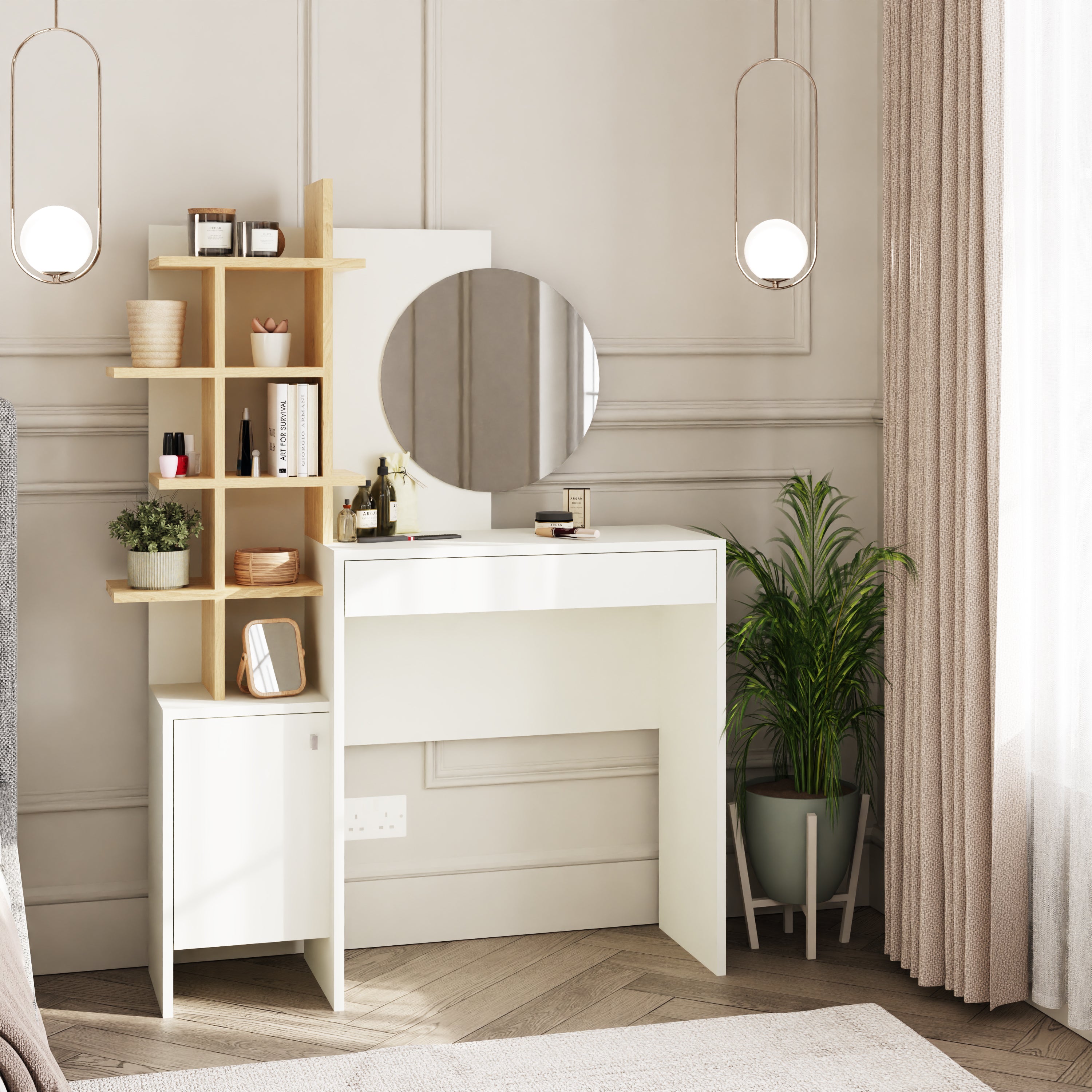 Freyja Dressing Table White/Oak