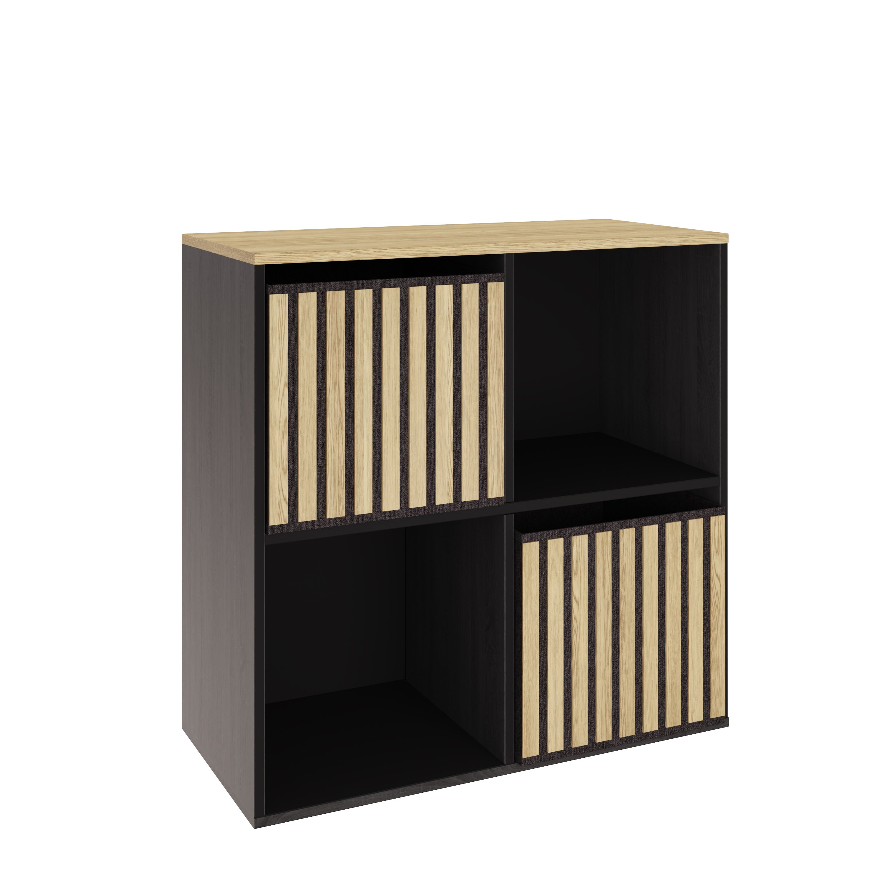 Kube 2X2 Storage Kube Black/Medium Oak