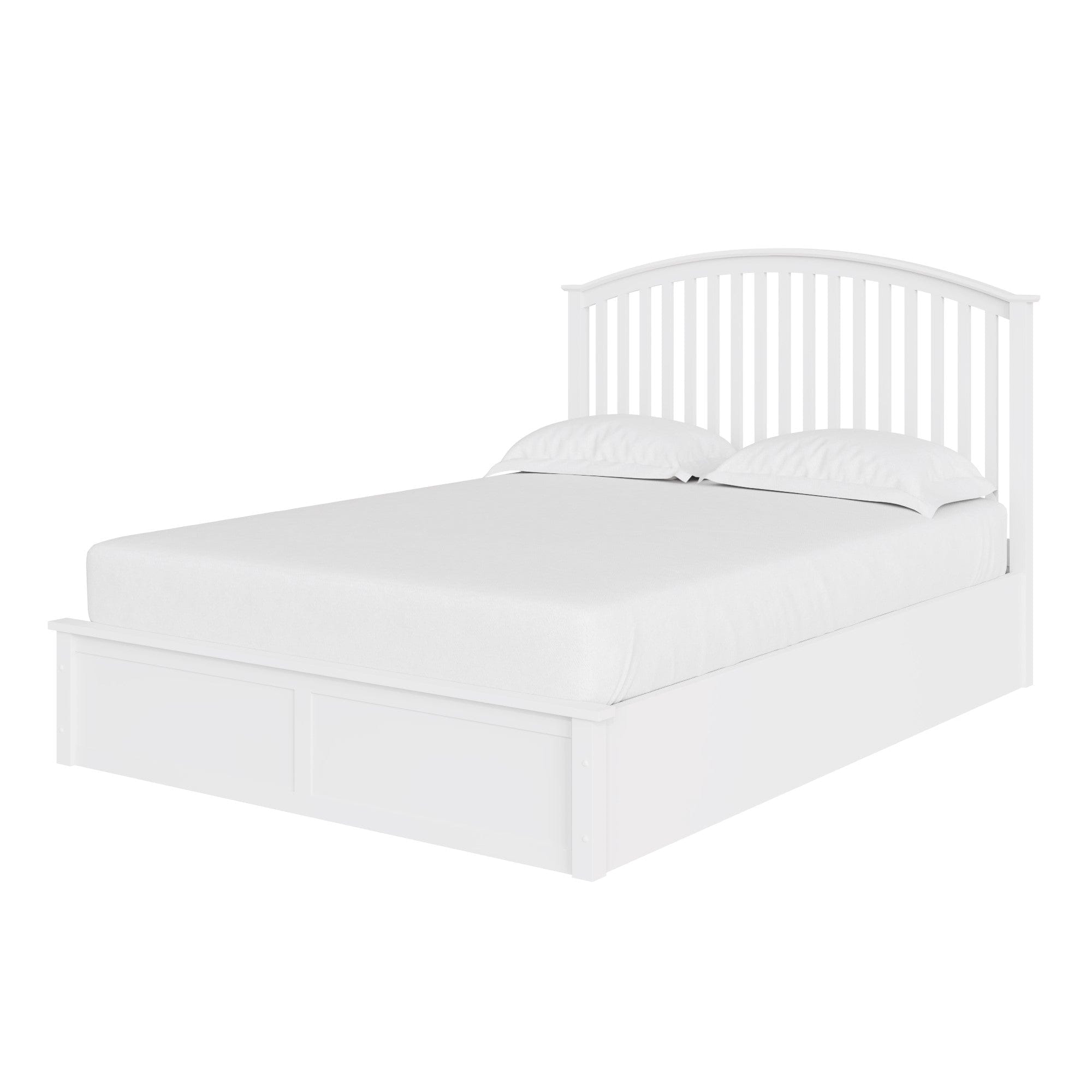 GFW Wood Bed Madrid Wooden Ottoman Bed White Bed Kings