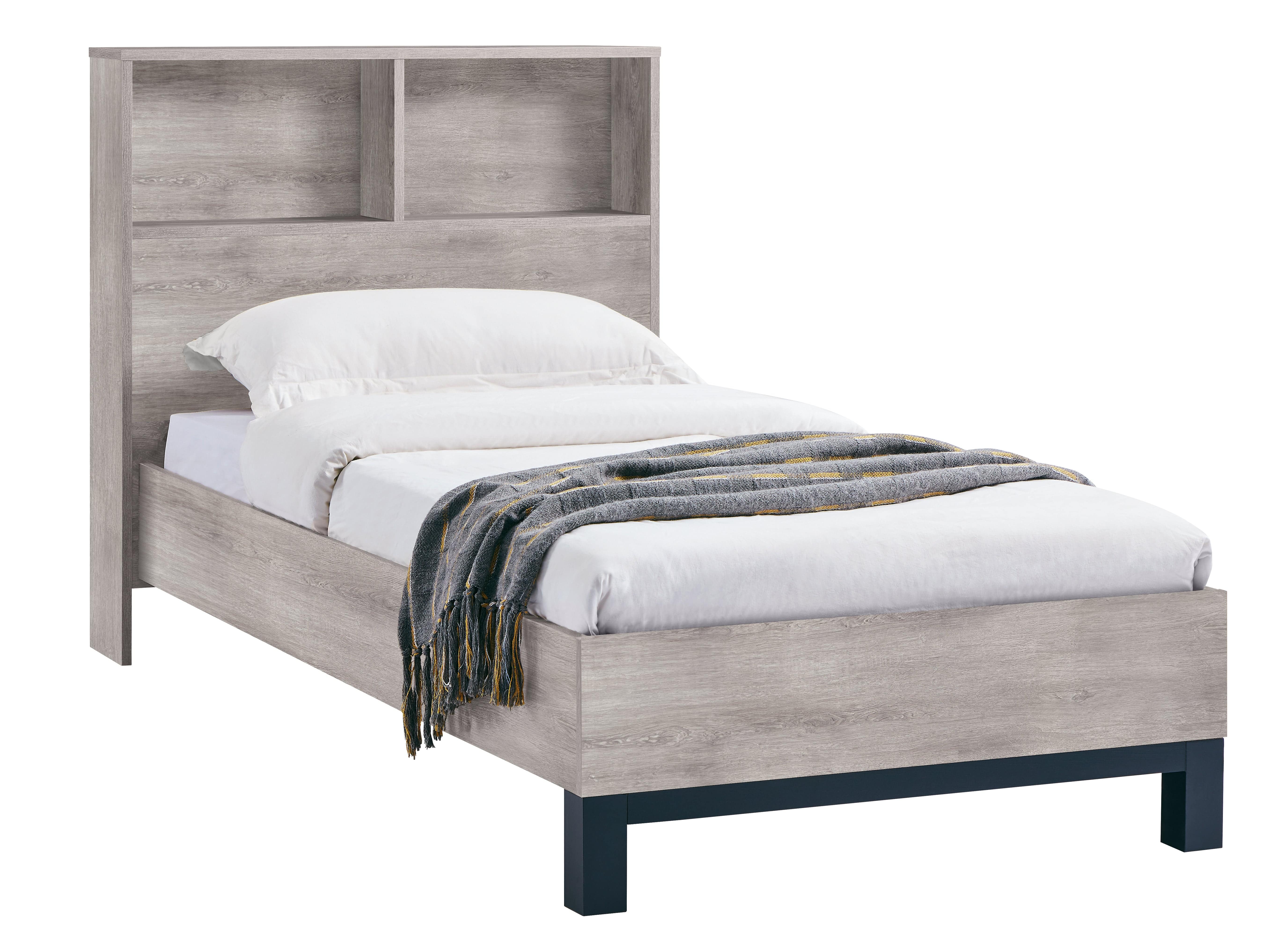 Julian Bowen Wood Bed Bali Bookcase Bed- Grey Oak Bed Kings