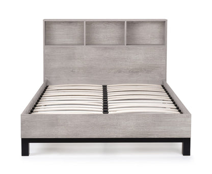 Julian Bowen Wood Bed Bali Bookcase Bed- Grey Oak Bed Kings