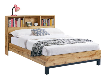 Julian Bowen Wood Bed Bali Bookcase Bed - Oak Bed Kings