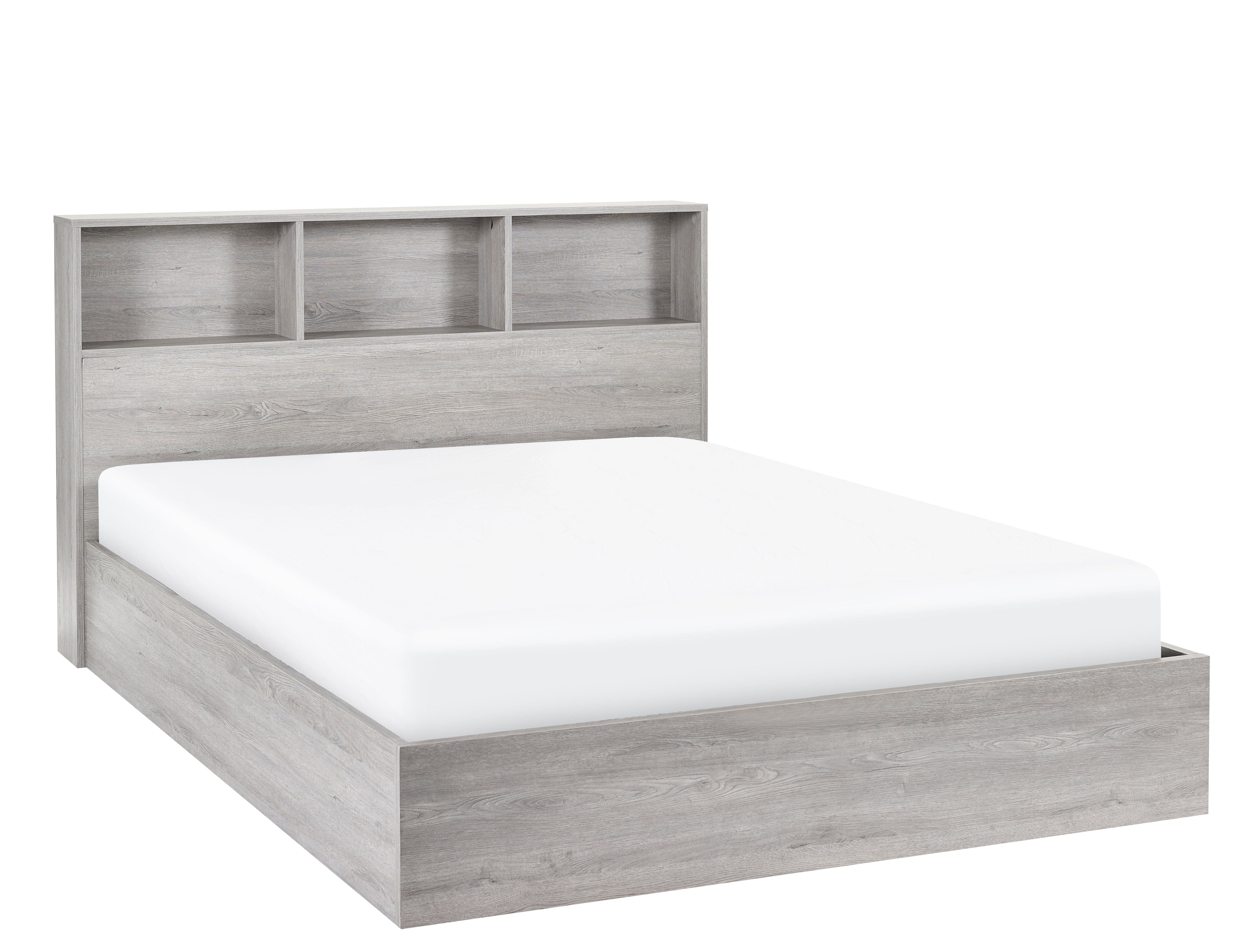 Julian Bowen Wood Bed Bali Ottoman Storage Bed - Grey Oak Bed Kings