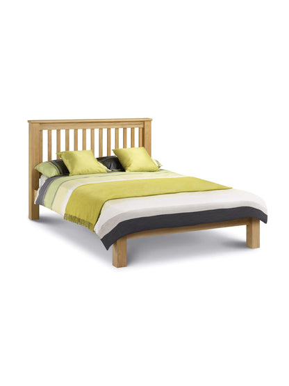 Julian Bowen Wood Bed King 150cm 5ft Amsterdam Oak Bed with Low Foot End - Wood - Light Oak Bed Kings