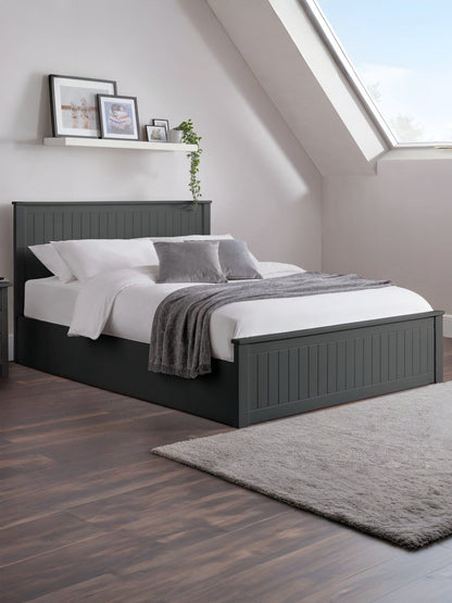 Julian Bowen Wood Bed Maine Ottoman Bed - Anthracite Bed Kings