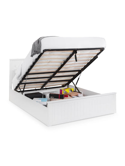Julian Bowen Wood Bed Maine Ottoman Bed - Surf White Bed Kings