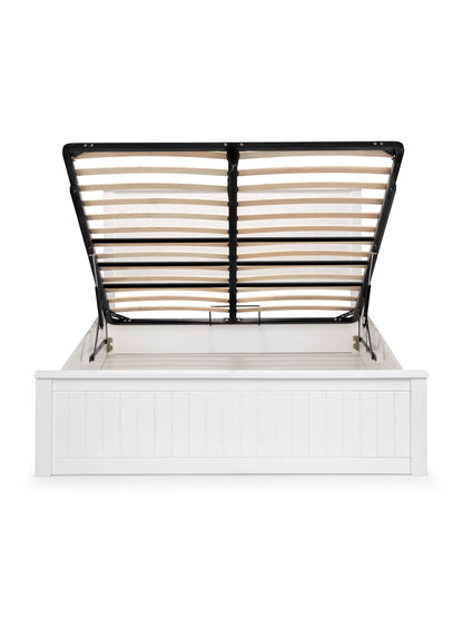 Julian Bowen Wood Bed Maine Ottoman Bed - Surf White Bed Kings
