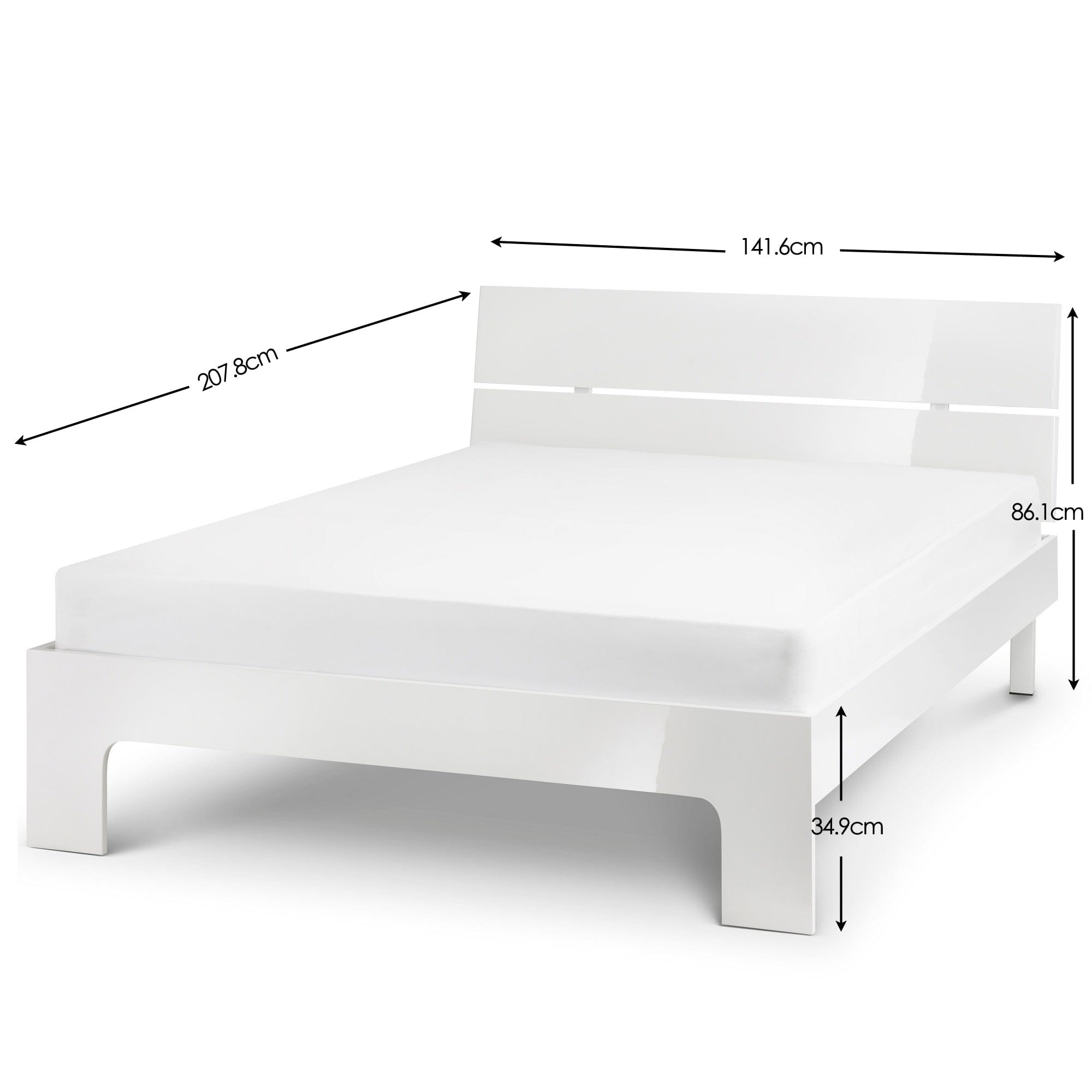 Julian Bowen Wood Bed Manhattan Bed - Manhattan - White High Gloss Bed Kings