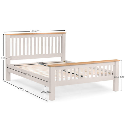 Julian Bowen Wood Bed Richmond Wooden Bed High Foot End - Elephant Grey Bed Kings