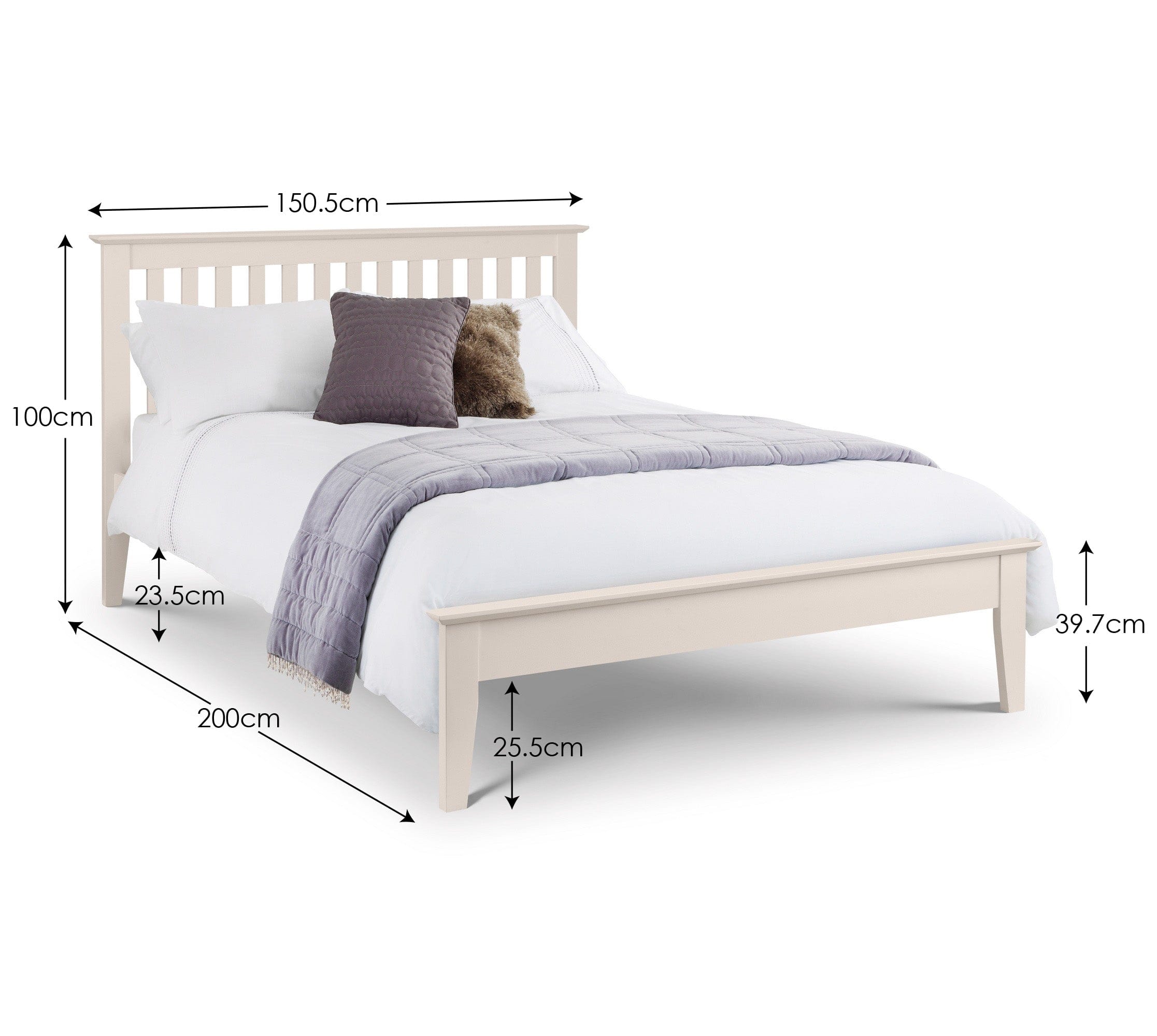 Julian Bowen Wood Bed Salerno Shaker Bed Ivory - Wood - Ivory Bed Kings