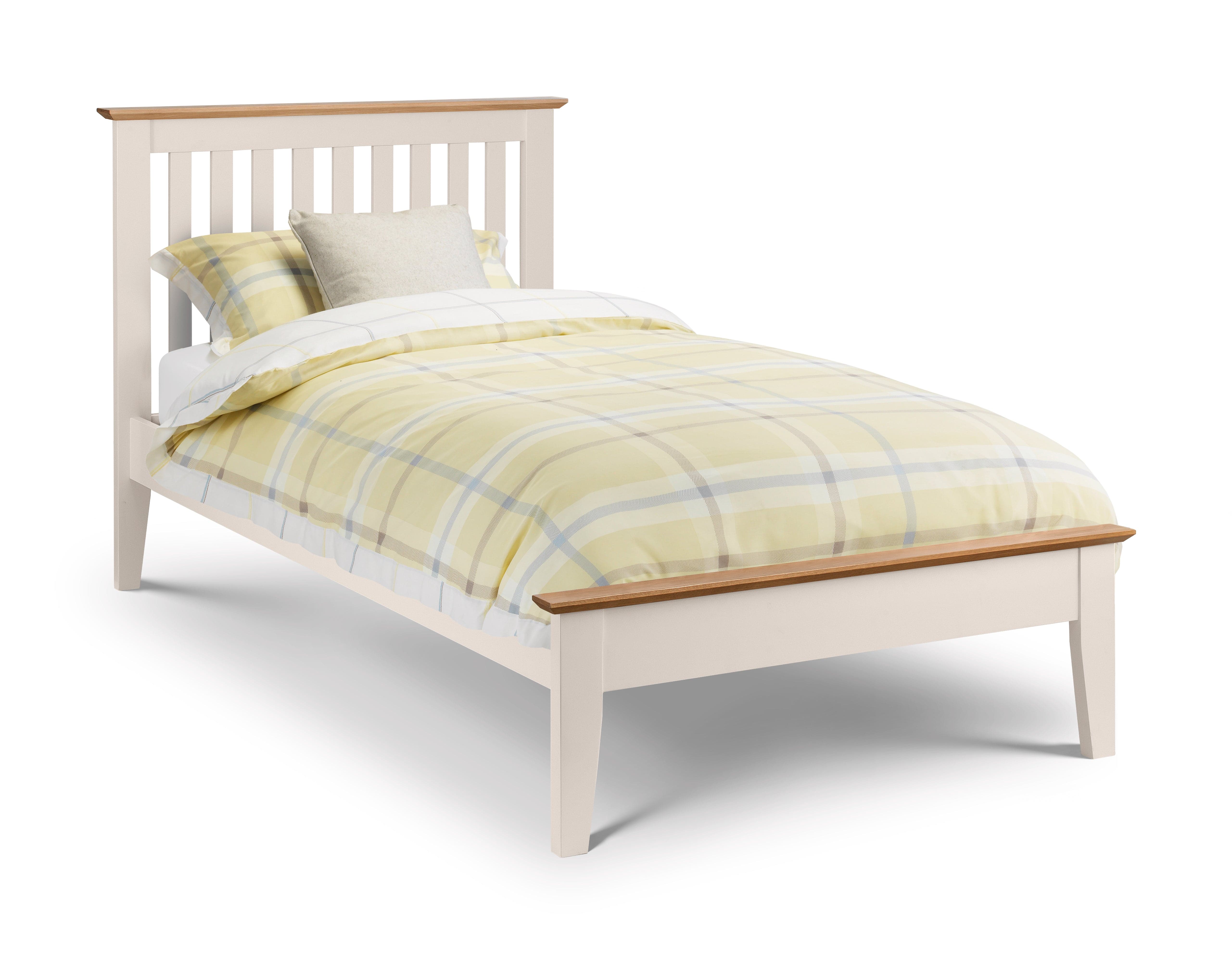 Julian Bowen Wood Bed Salerno Shaker Bed Two Tone - Wood - Ivory/Natural Oak Bed Kings