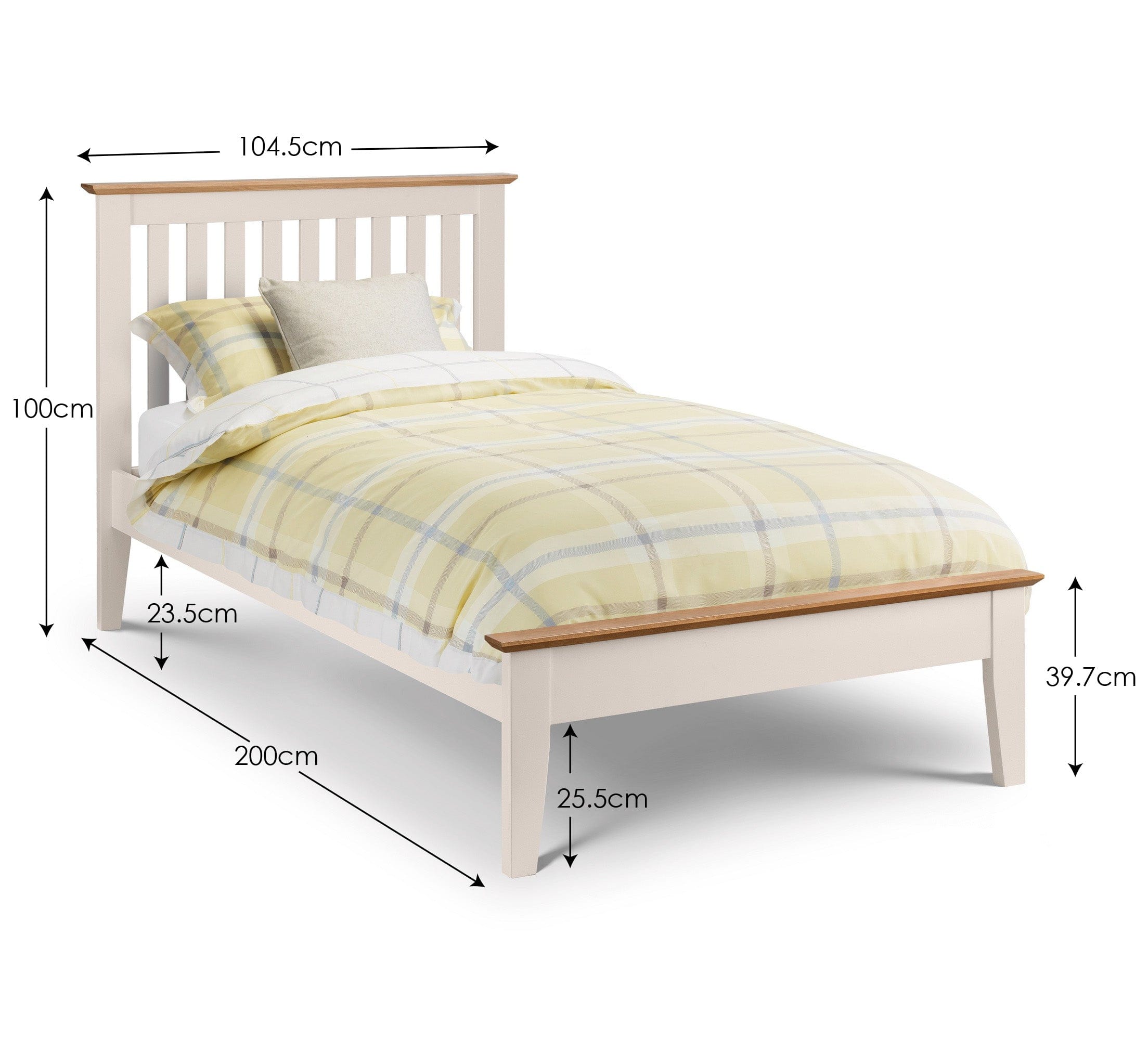 Julian Bowen Wood Bed Salerno Shaker Bed Two Tone - Wood - Ivory/Natural Oak Bed Kings