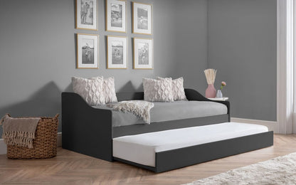 Julian Bowen Wood Bed Single 90cm 3ft Elba Day Bed - Anthracite Bed Kings