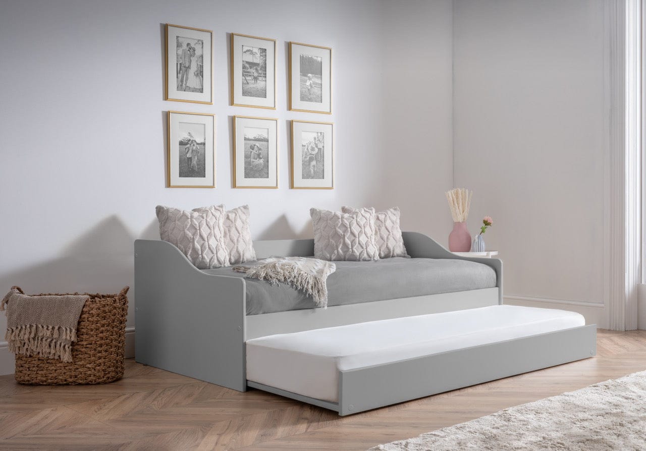 Julian Bowen Wood Bed Single 90cm 3ft Elba Day Bed - Dove Grey Bed Kings