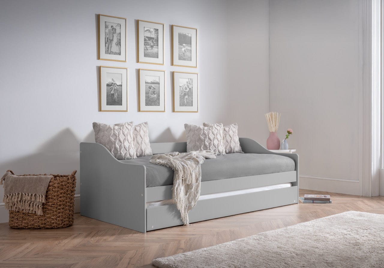 Julian Bowen Wood Bed Single 90cm 3ft Elba Day Bed - Dove Grey Bed Kings