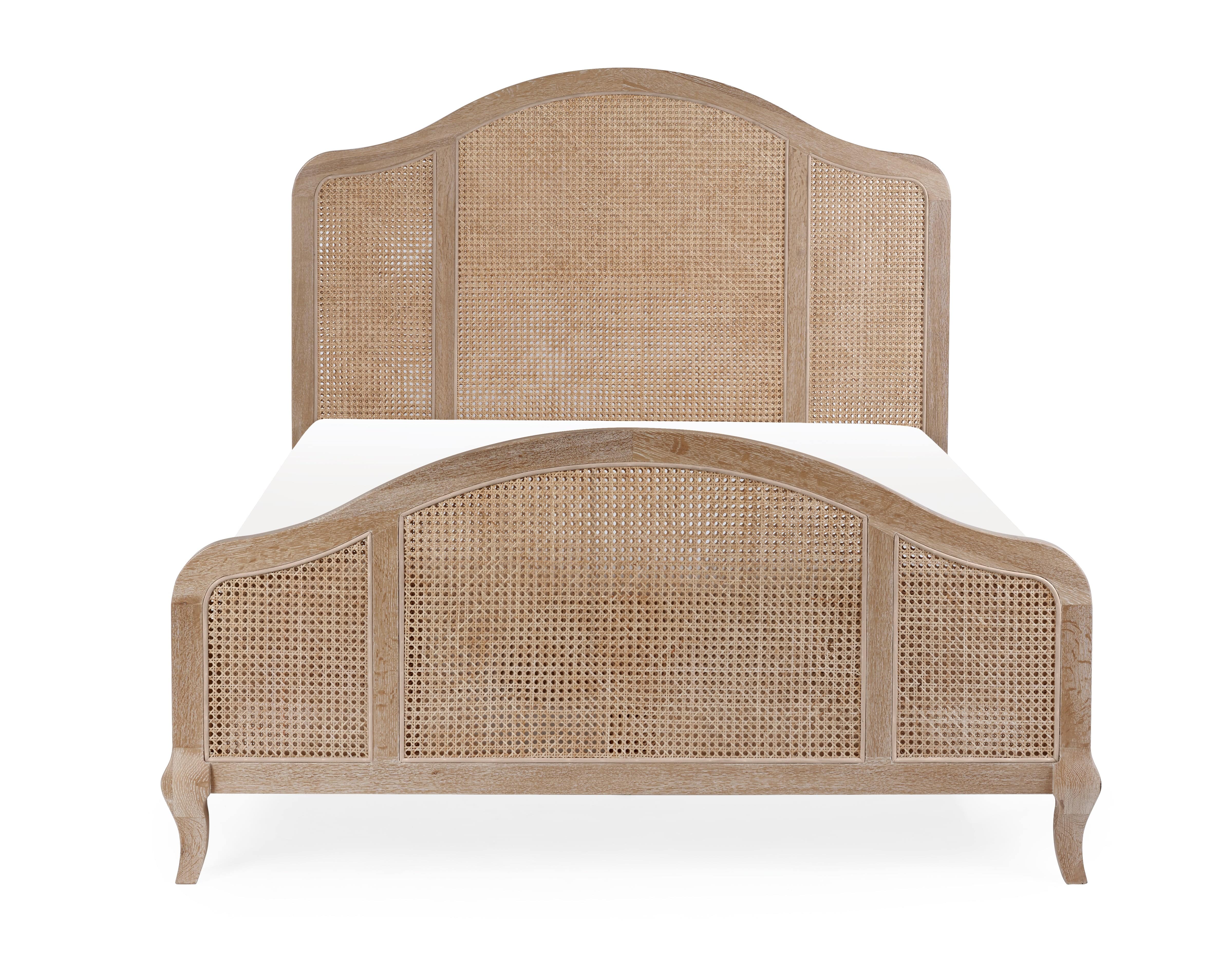 Julian Bowen Wooden Beds Fleur Rattan Bed - Light Oak Bed Kings