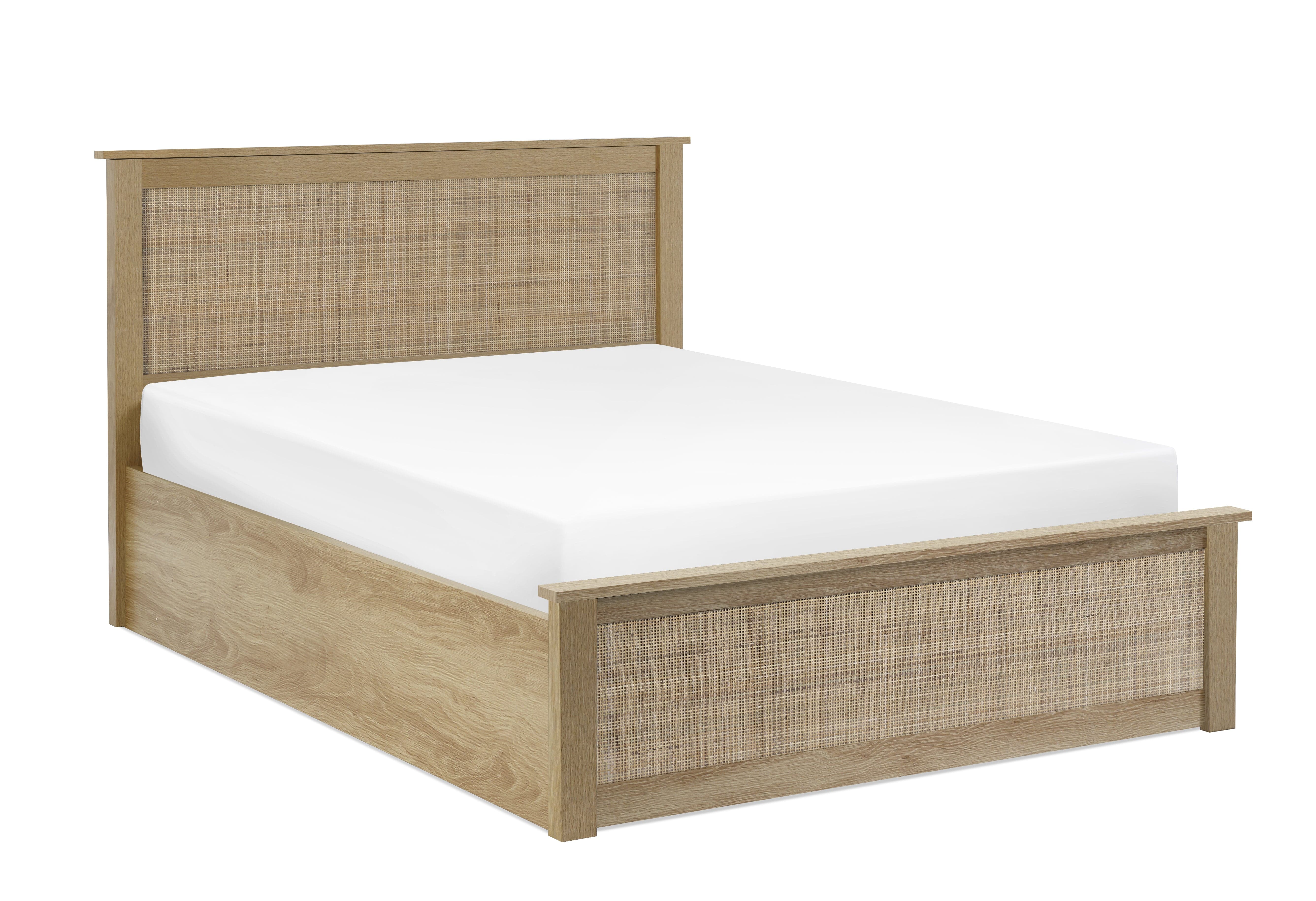 Julian Bowen Wooden Beds Padstow Ottoman Storage Bed - Oak Bed Kings