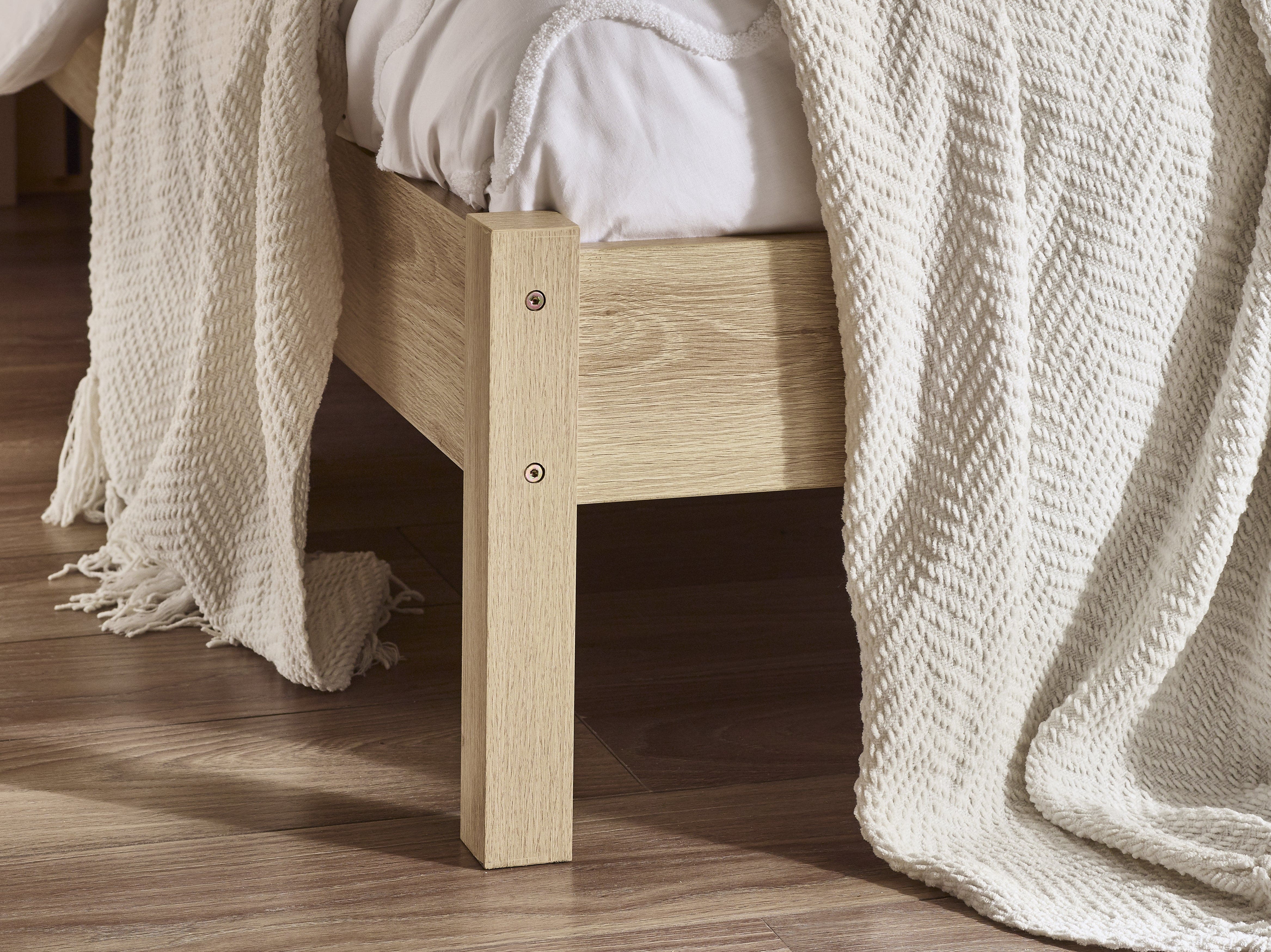 Julian Bowen Wooden Beds Padstow Rattan Bed - Oak Bed Kings