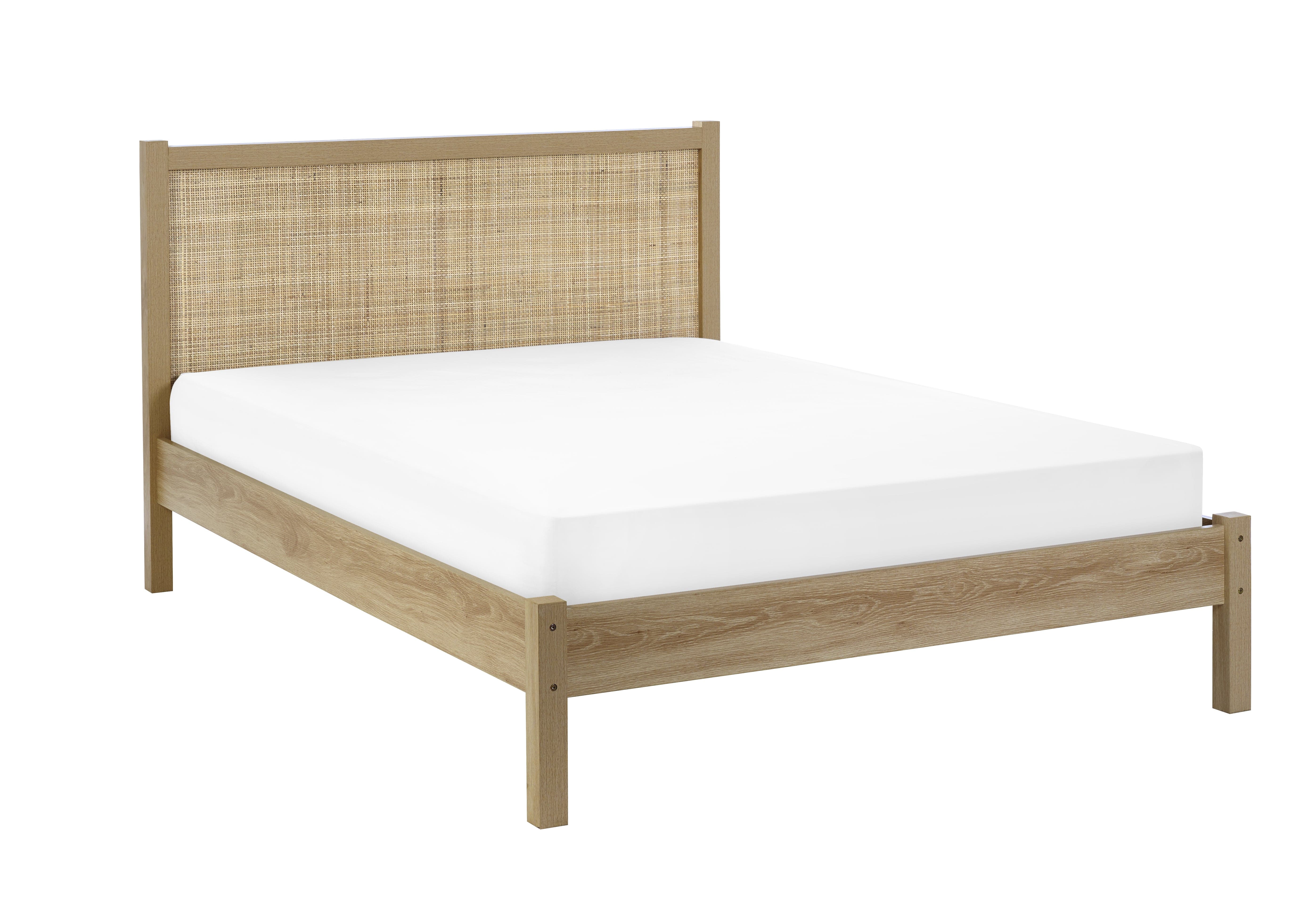 Julian Bowen Wooden Beds Padstow Rattan Bed - Oak Bed Kings