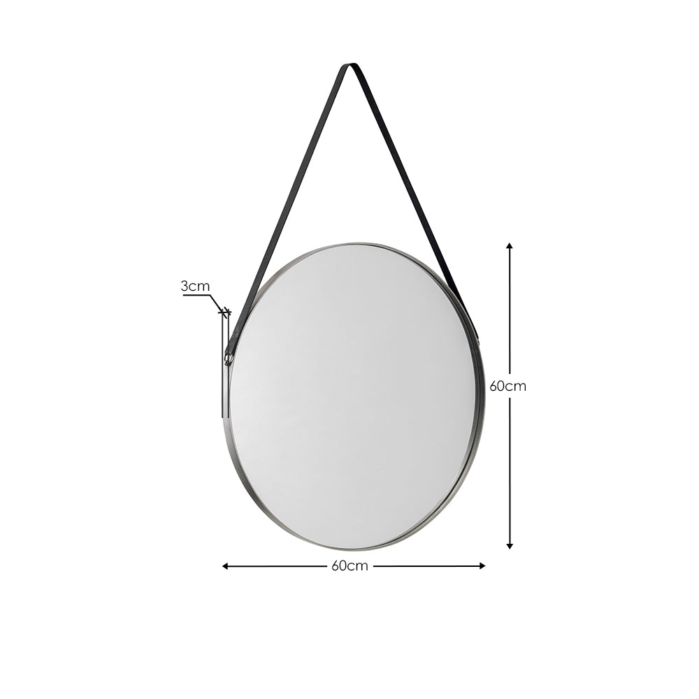 Opera Round Pewter Mirror