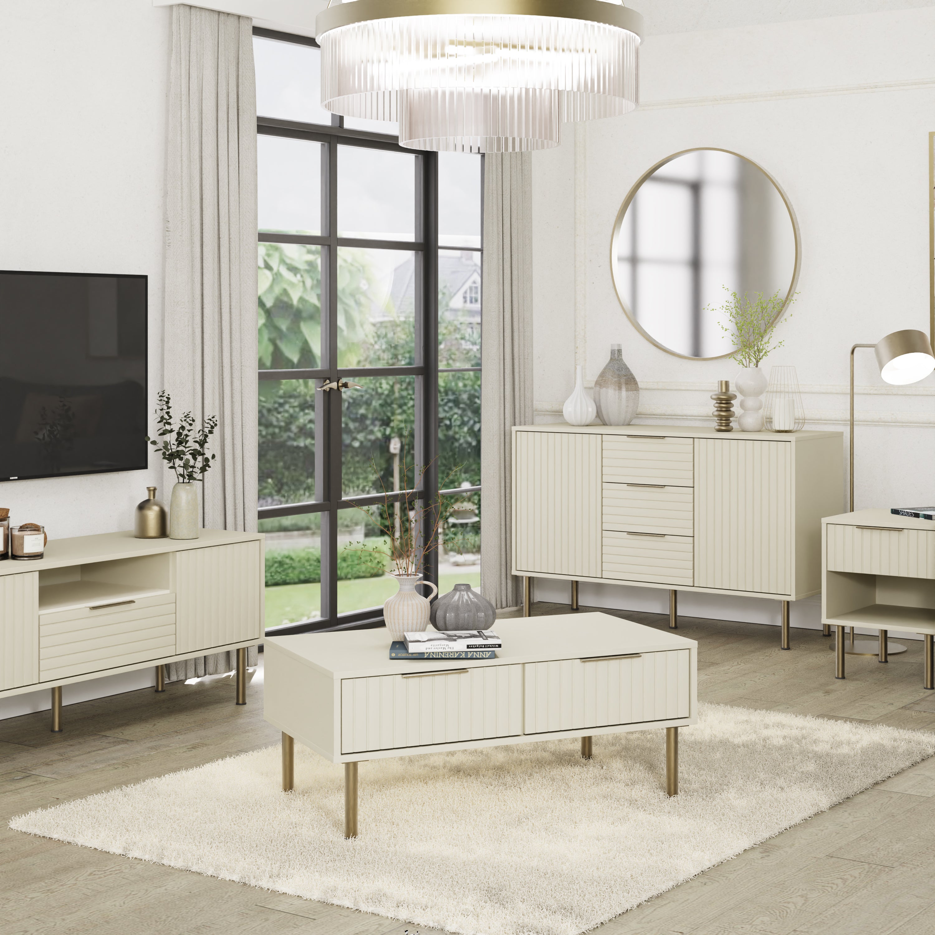 Nervata TV Unit Ivory