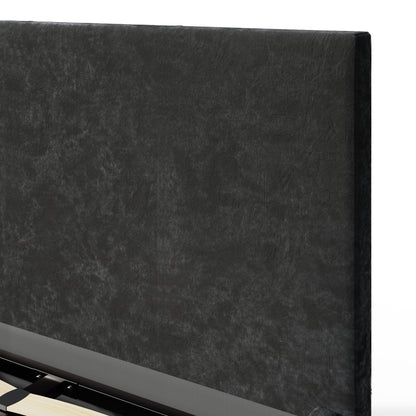 End Lift Ottoman Bed Frame- Black Crushed Velvet