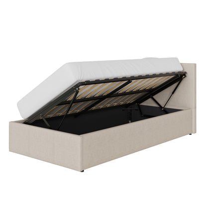 Side Lift Ottoman Bed Natural