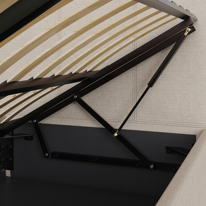 Side Lift Ottoman Bed Natural