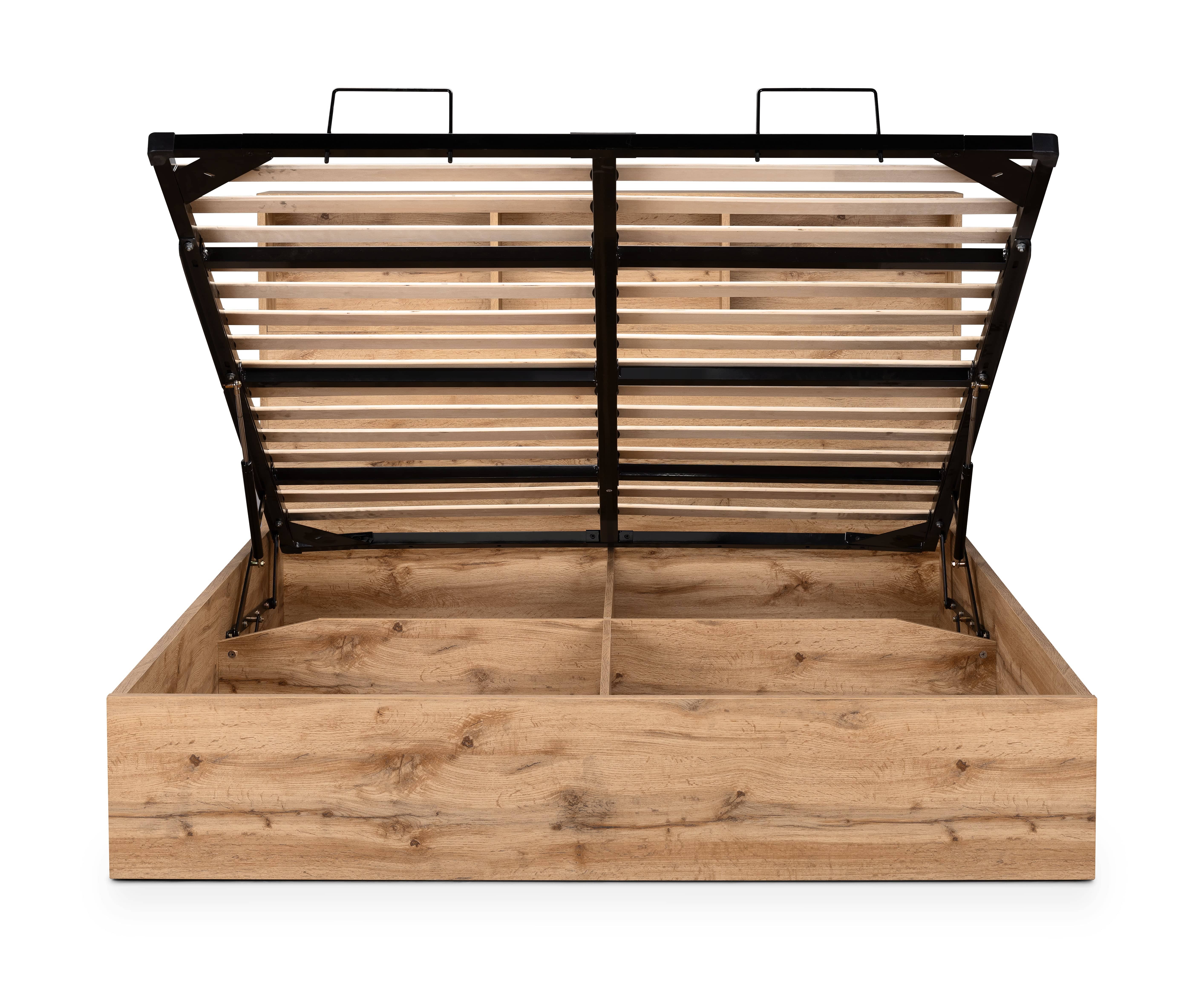 Bali Ottoman Storage Bed - Light Oak