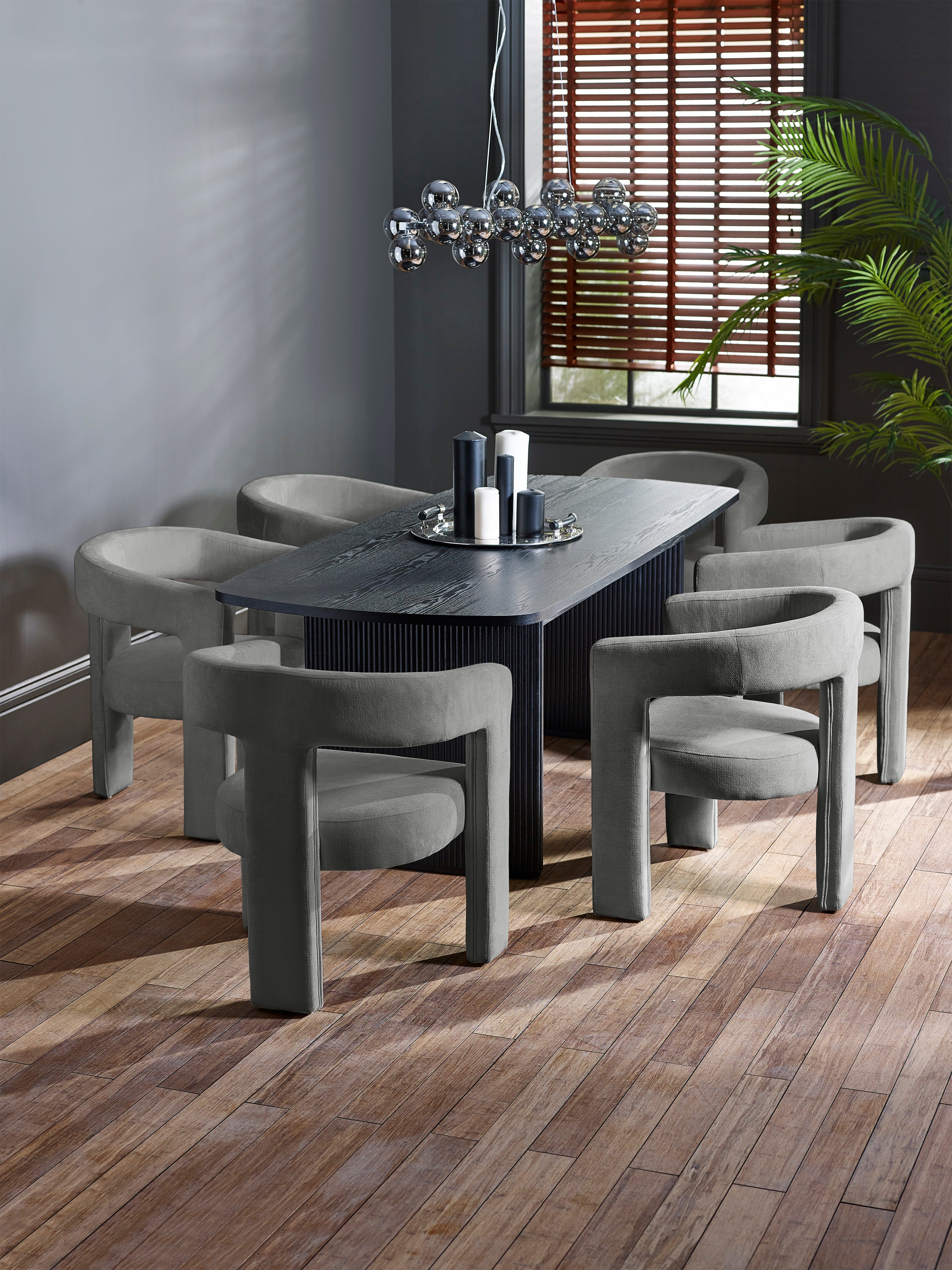 Elara Grey Chenille Upholstered  Chair