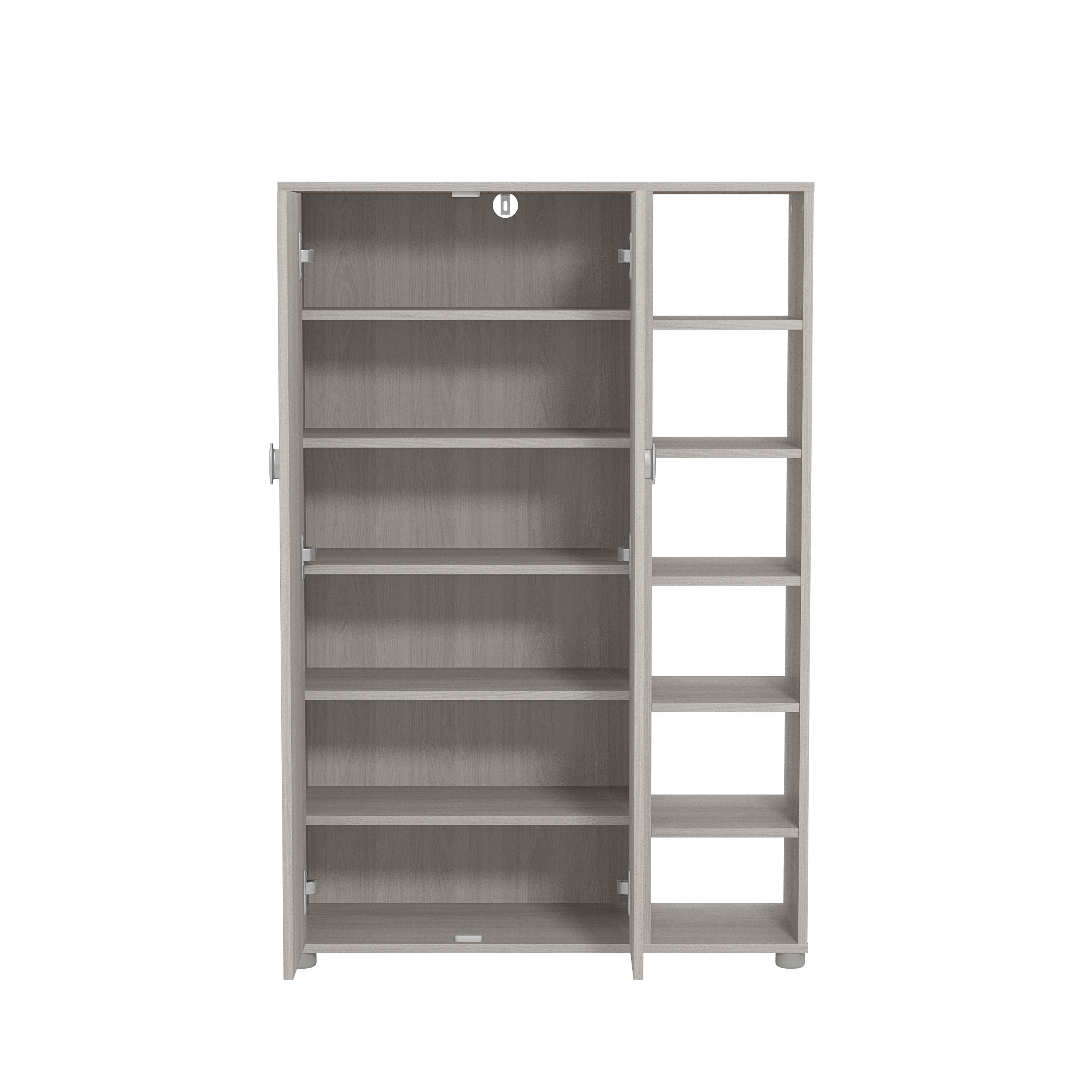 Bideford Tall Shoe Cabinet Warm Grey Oak
