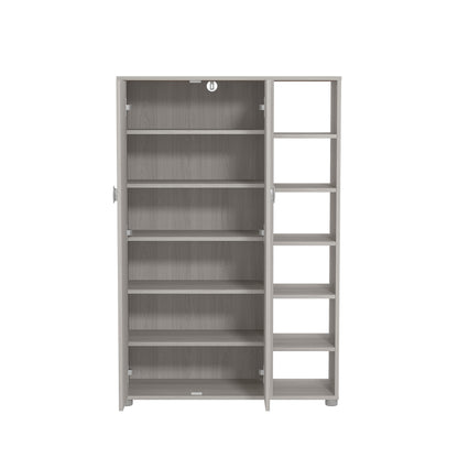 Bideford Tall Shoe Cabinet Warm Grey Oak