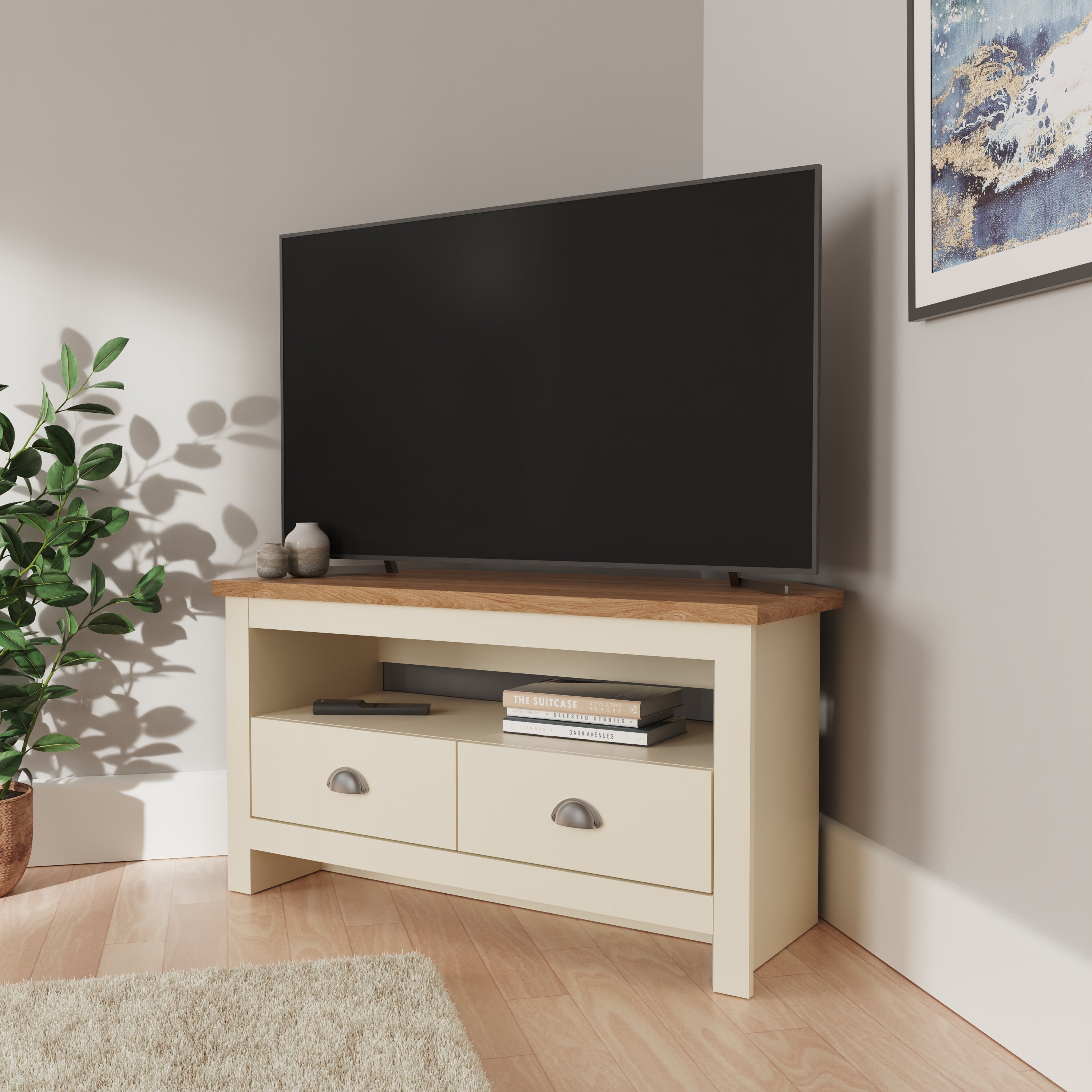 Lancaster Corner TV Unit Cream
