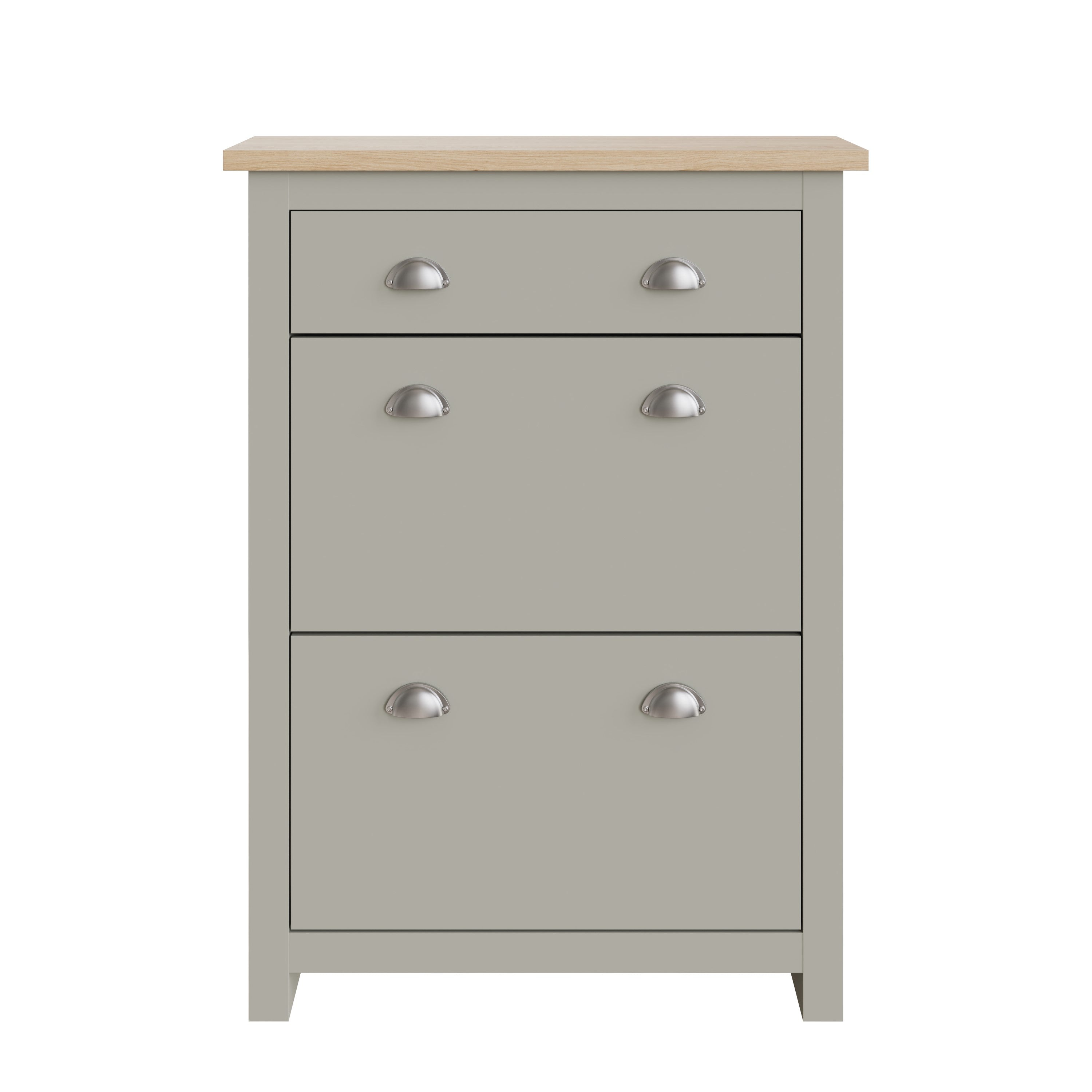 Lancaster 2Dr 1Drw Shoe Cabinet Grey