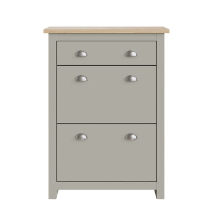 Lancaster 2Dr 1Drw Shoe Cabinet Grey