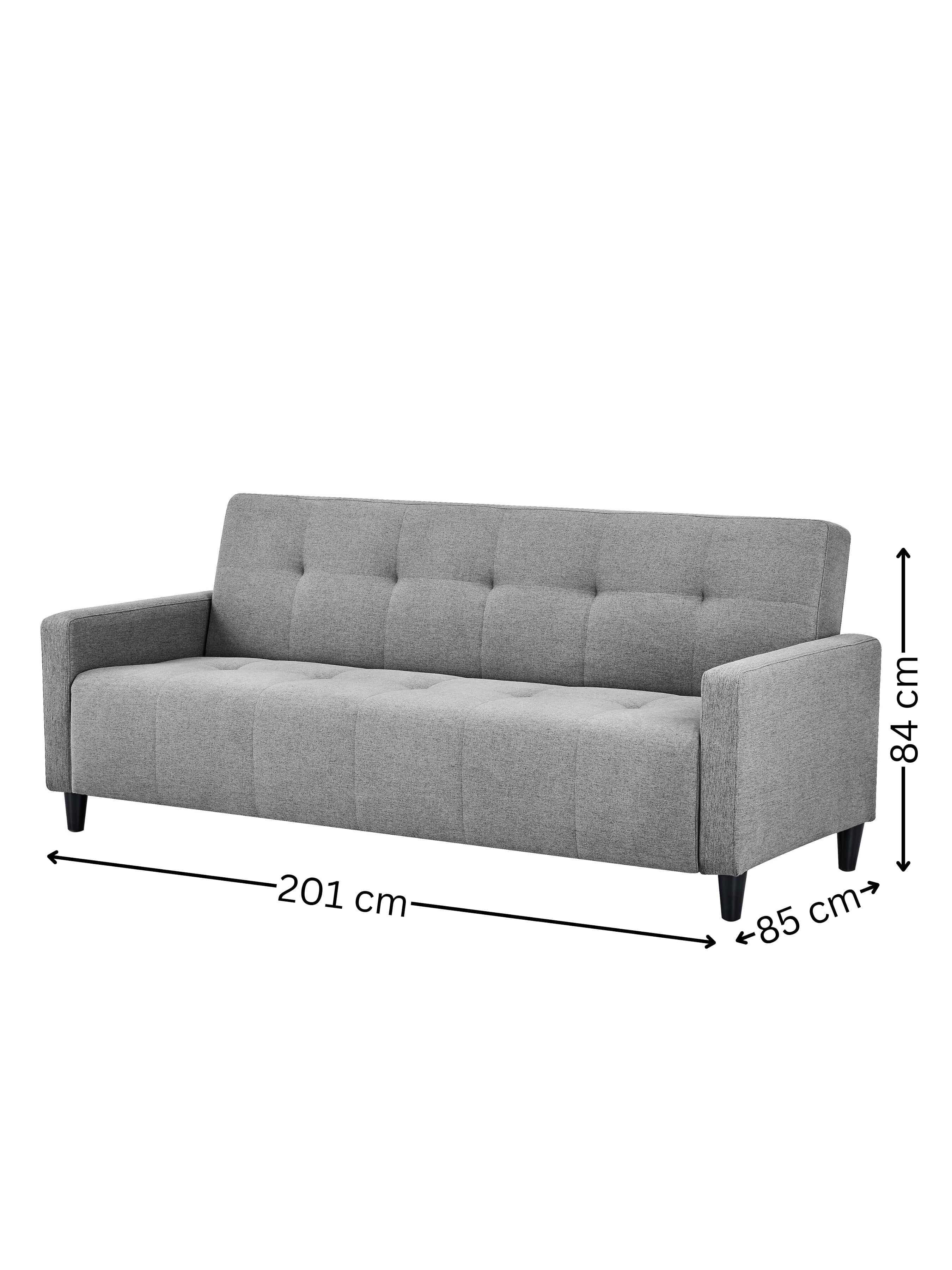 Alfie 3 Seater Grey Linen Storage Sofabed