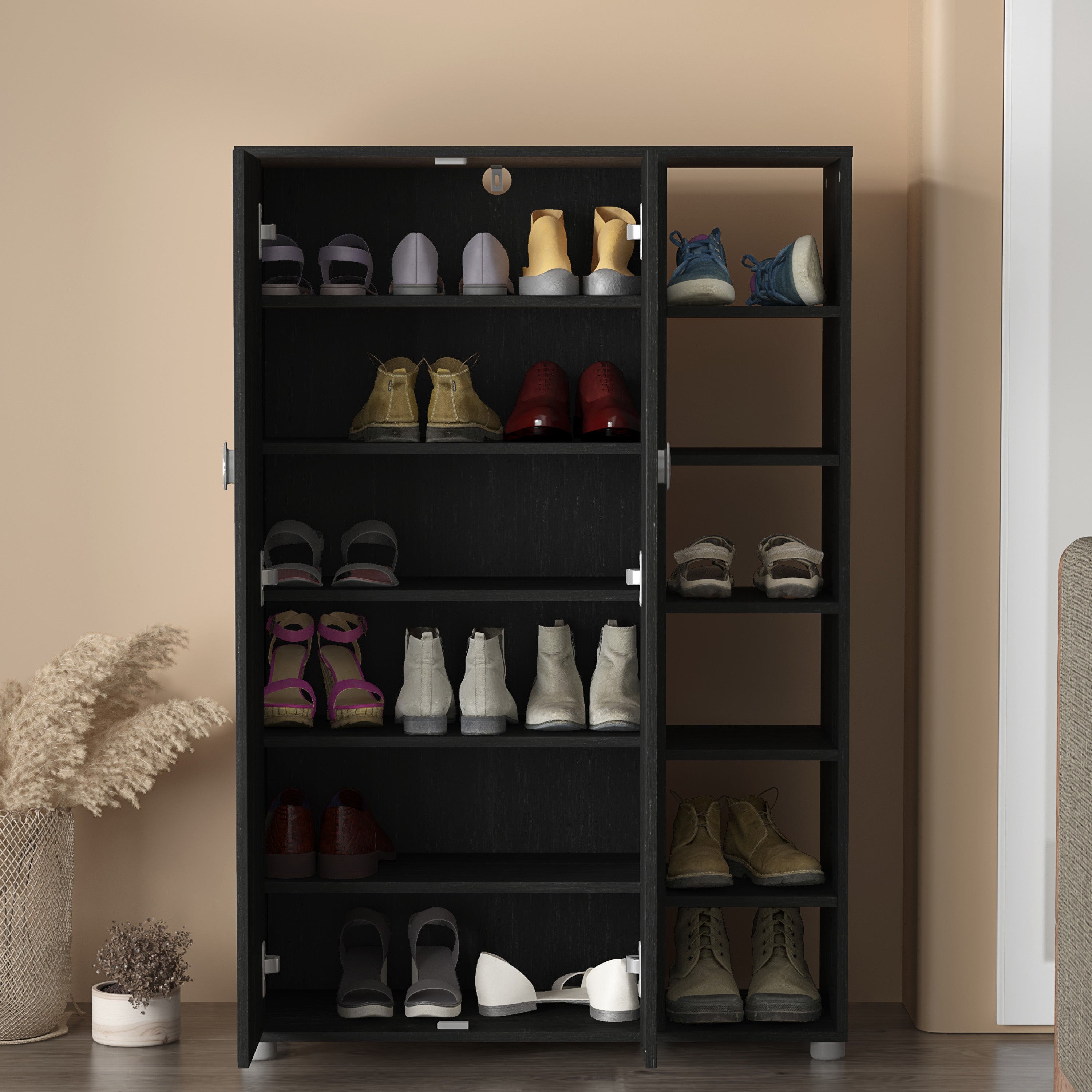 Bideford Tall Shoe Cabinet Rustick Black Oak