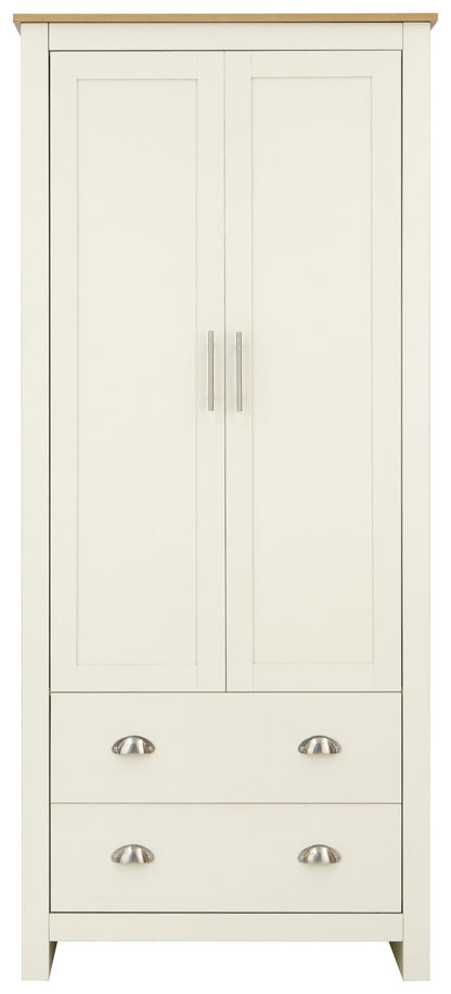 Lancaster 2 Door 2 Drawer Wardrobe Cream