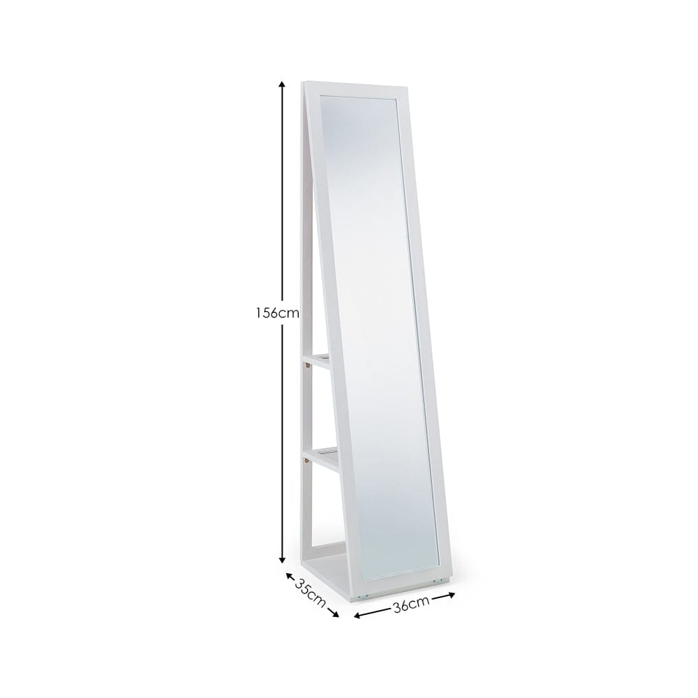 Fresco White Storage Mirror