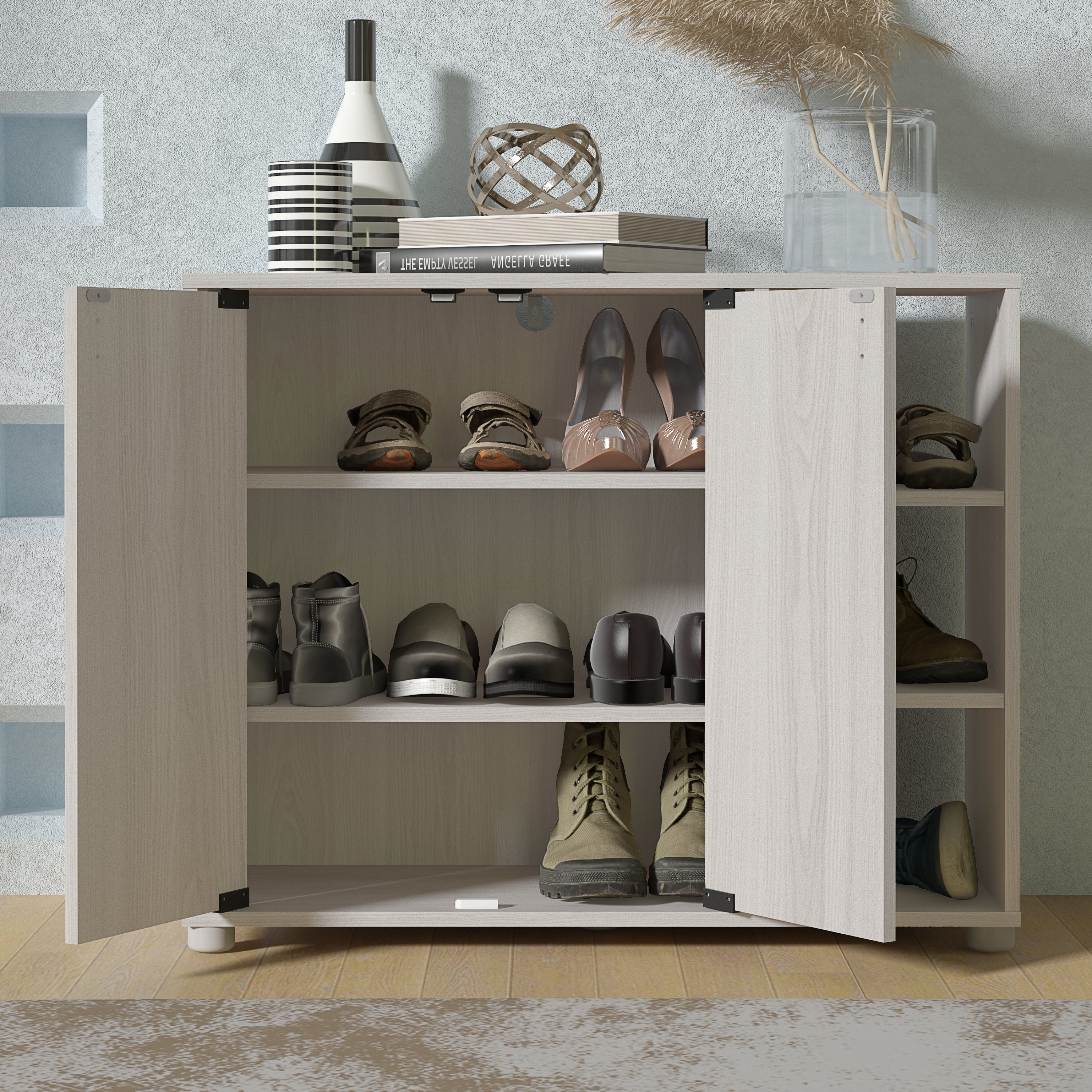 Bideford Shoe Cabinet Warm Grey Oak