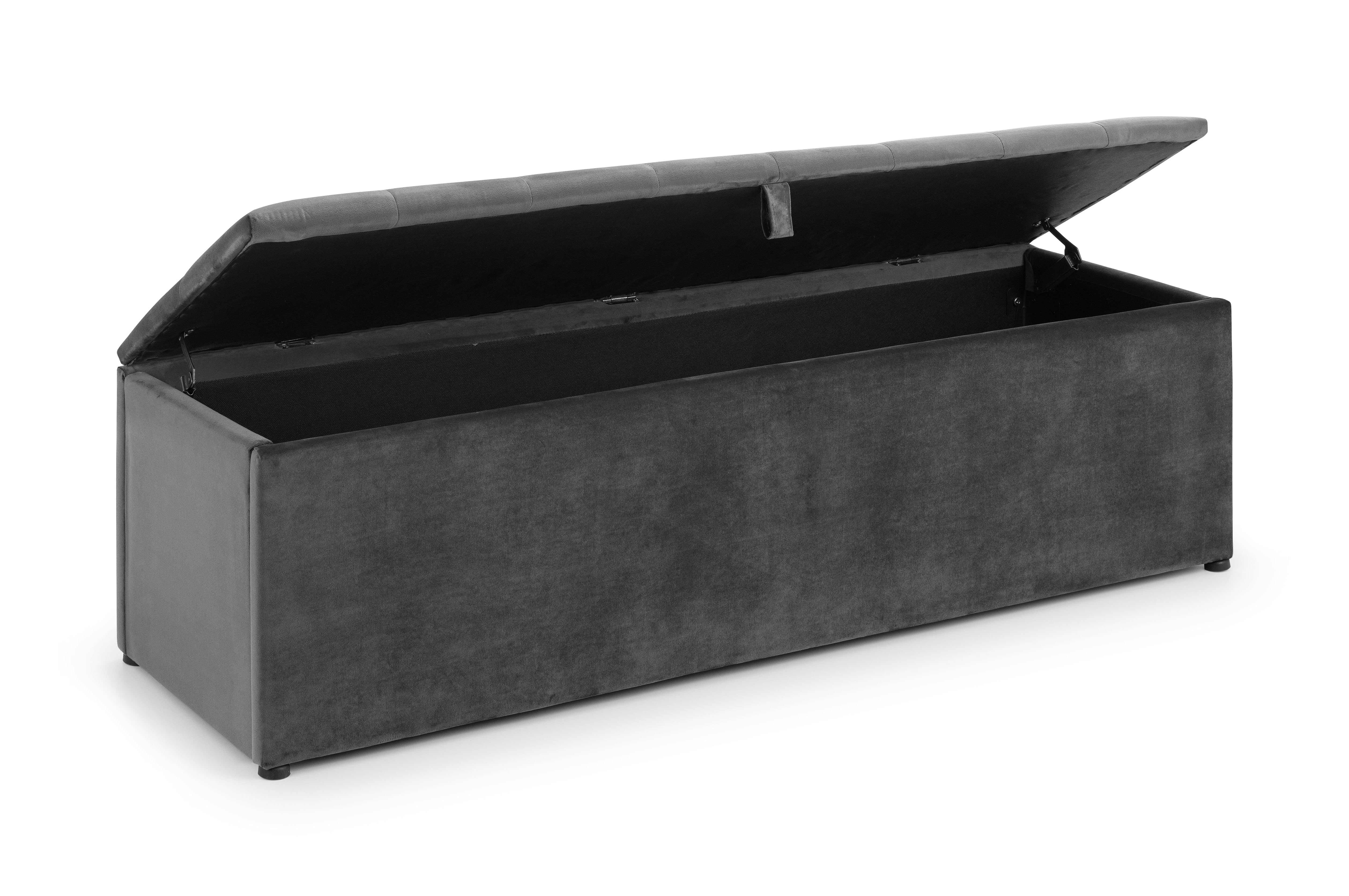 Ravello Blanket Box Dark Grey Velvet